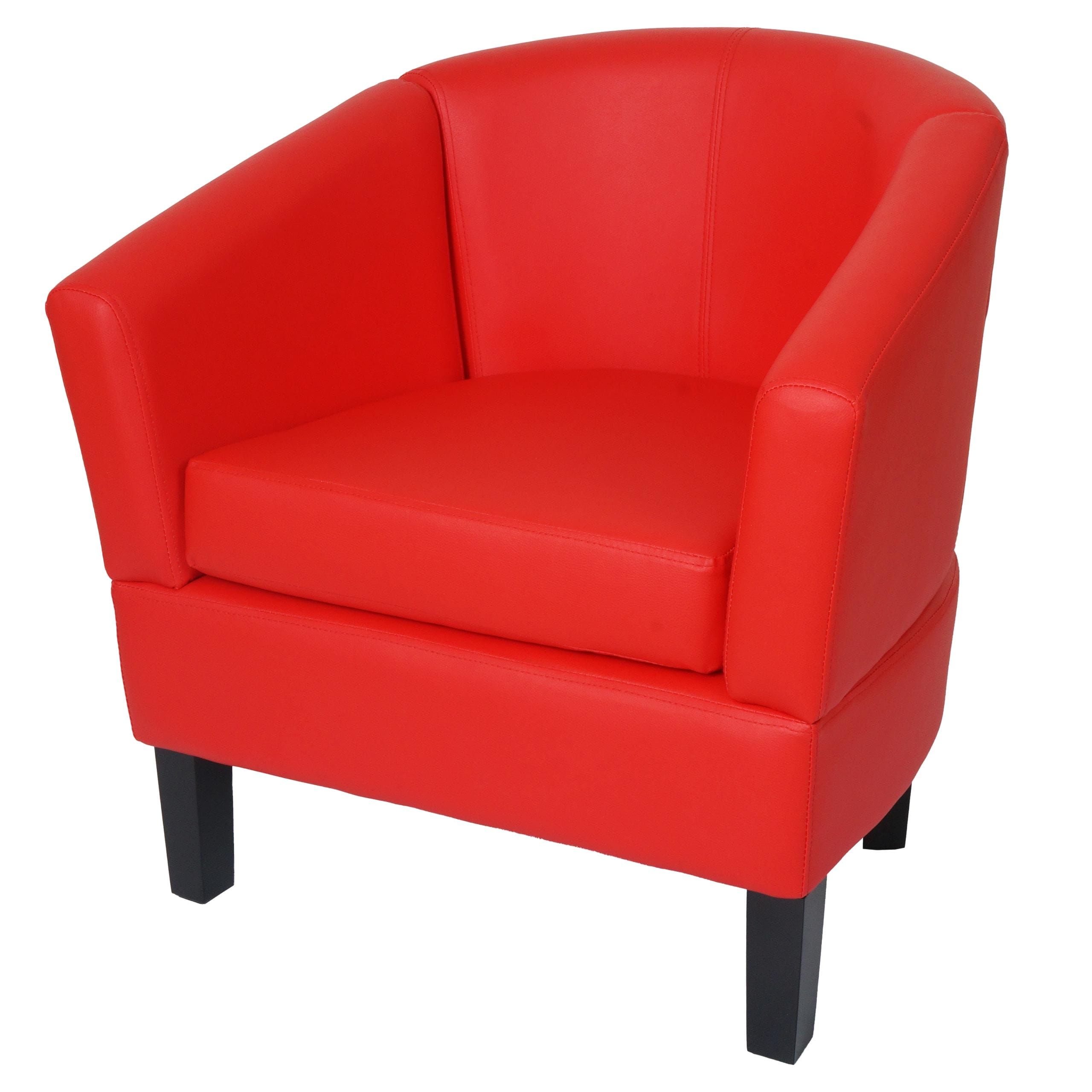 Lounge-Sessel MCW-O17, Sessel Clubsessel Cocktailsessel, MVG-zertifiziert Kunstleder ~ rot - Bild 1