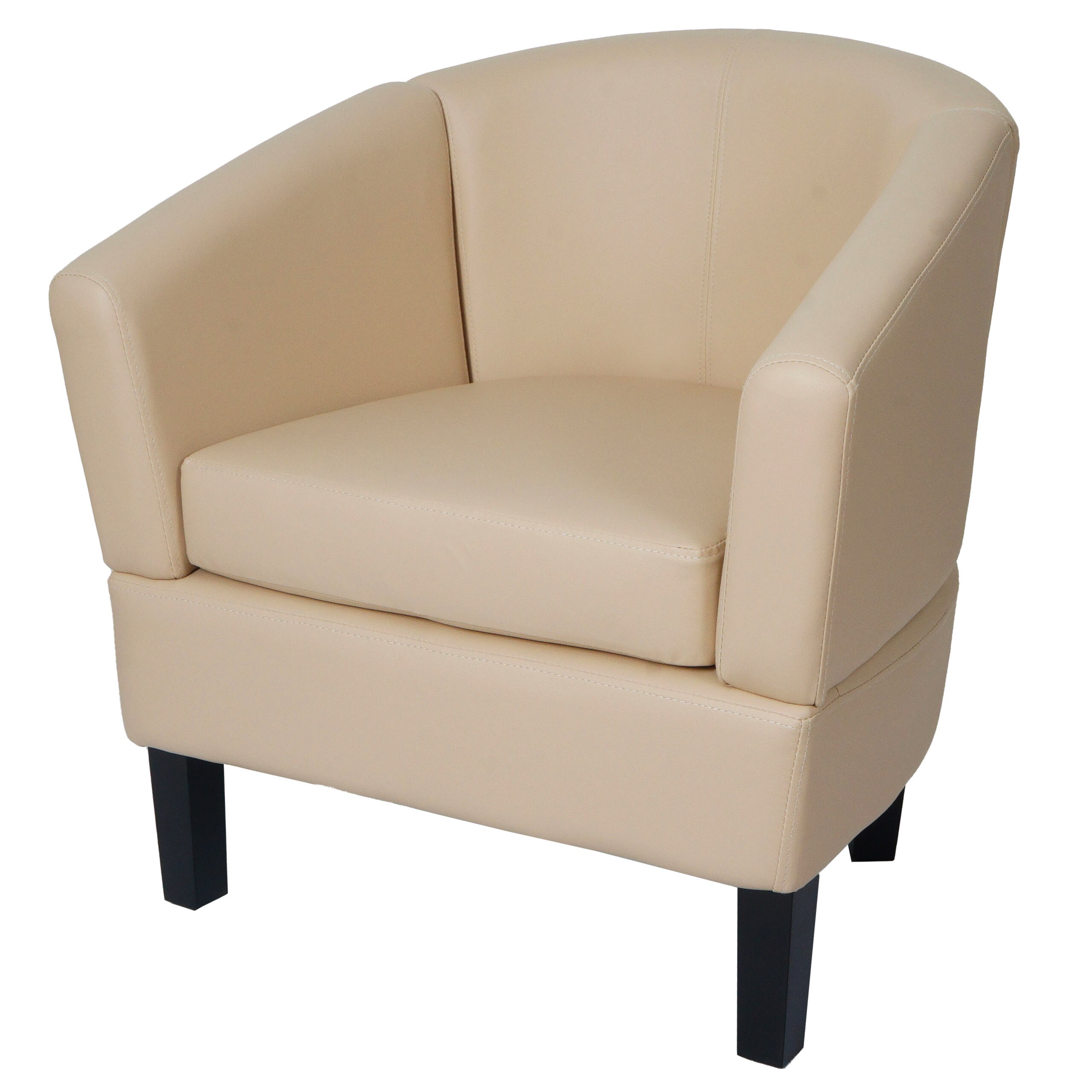 Lounge-Sessel MCW-O17, Sessel Clubsessel Cocktailsessel, MVG-zertifiziert Kunstleder ~ creme - Bild 1
