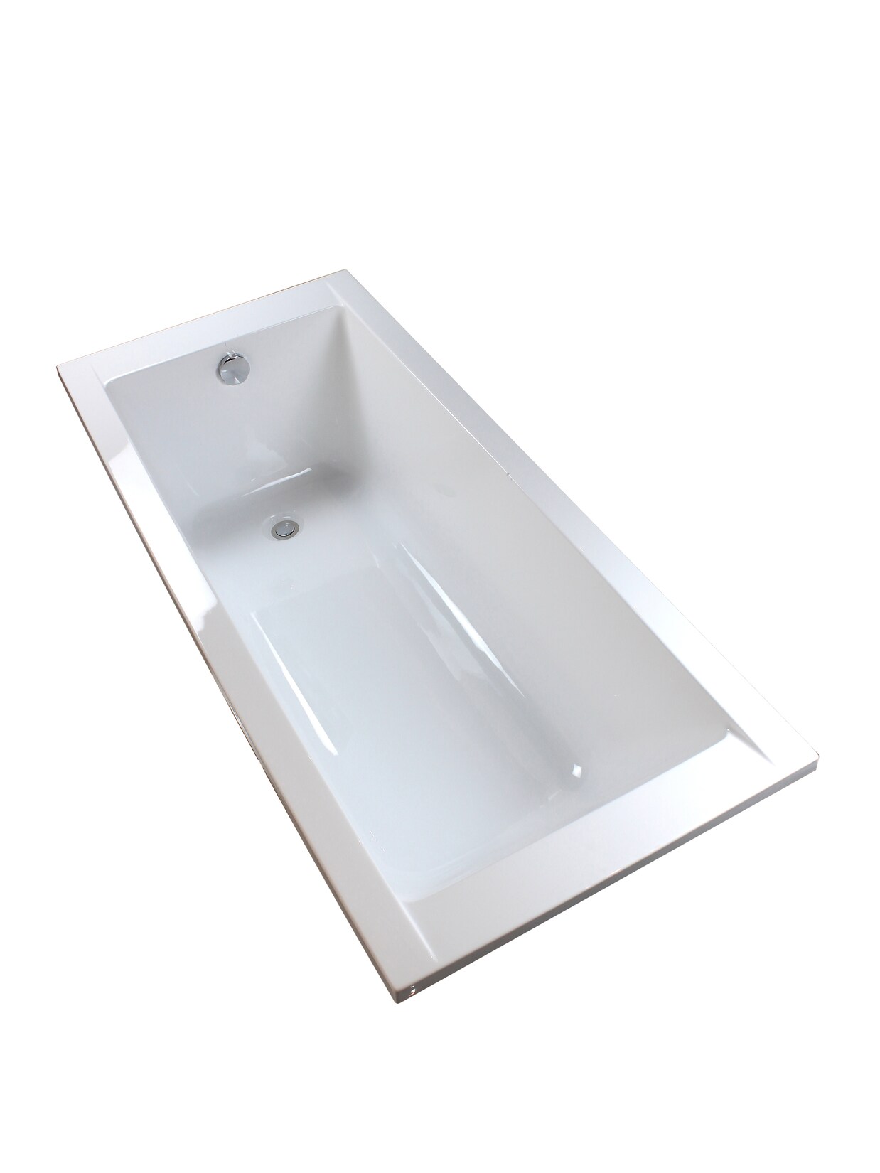 sanicomfort Badewanne Komplettset Form Rechteck 170x75 cm mit Wannenträger und Ablaufgarnitur, Acryl-Badewanne, weiß, 1700 x 750 mm