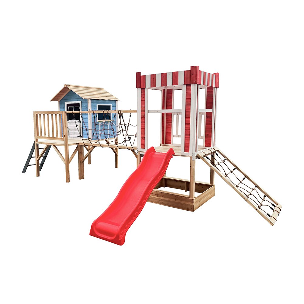 Home Deluxe Spielpark inkl. Rutsche WUNTERLAND Blau – 555 x 340 cm | 04058166431554