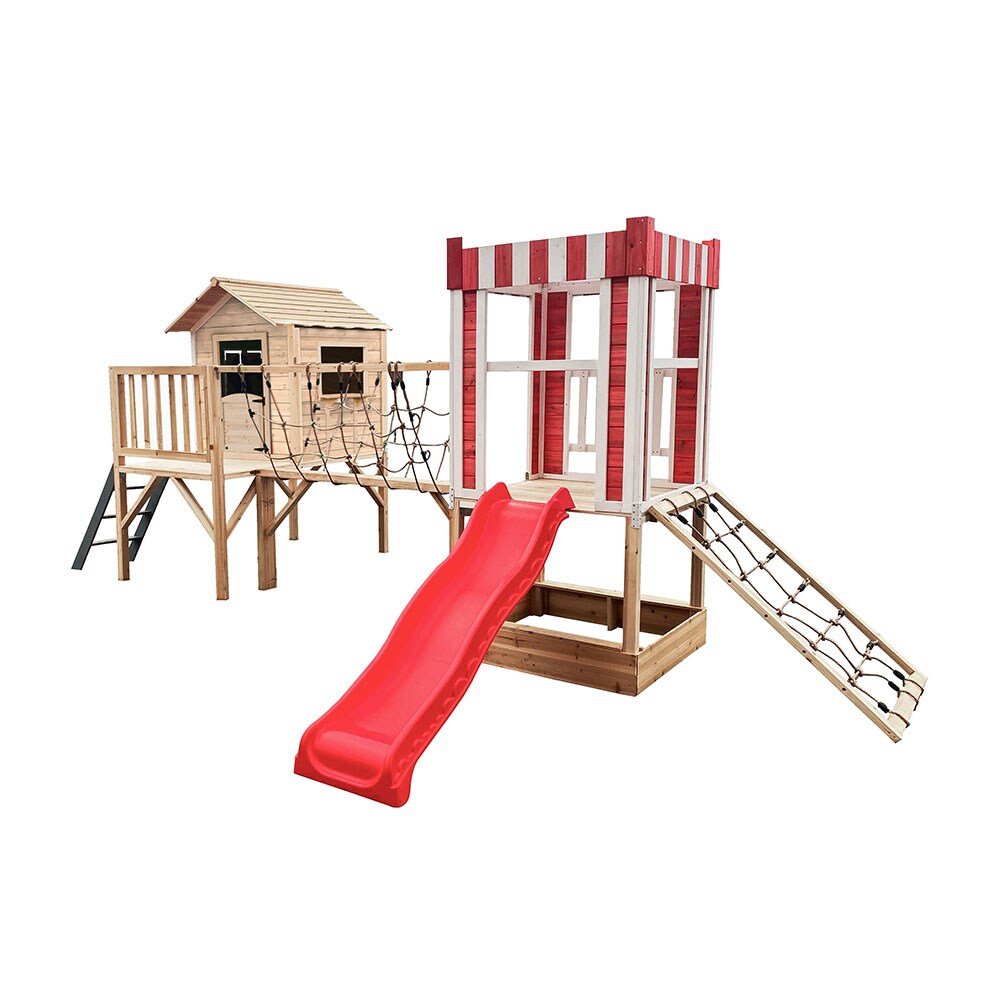 Home Deluxe Spielpark inkl. Rutsche WUNTERLAND Natur – 555 x 340 cm | 04058166431561