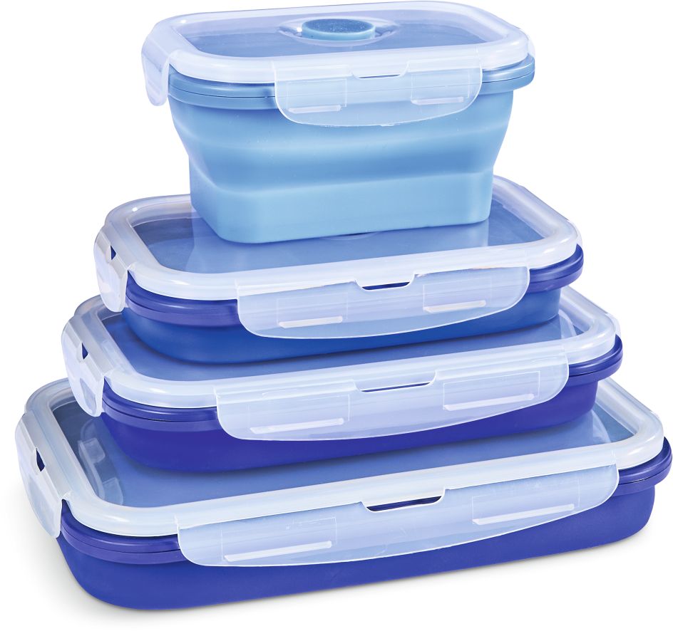 KC faltbare Frischhaltedosen 4er Set (Blau) - Bild 1