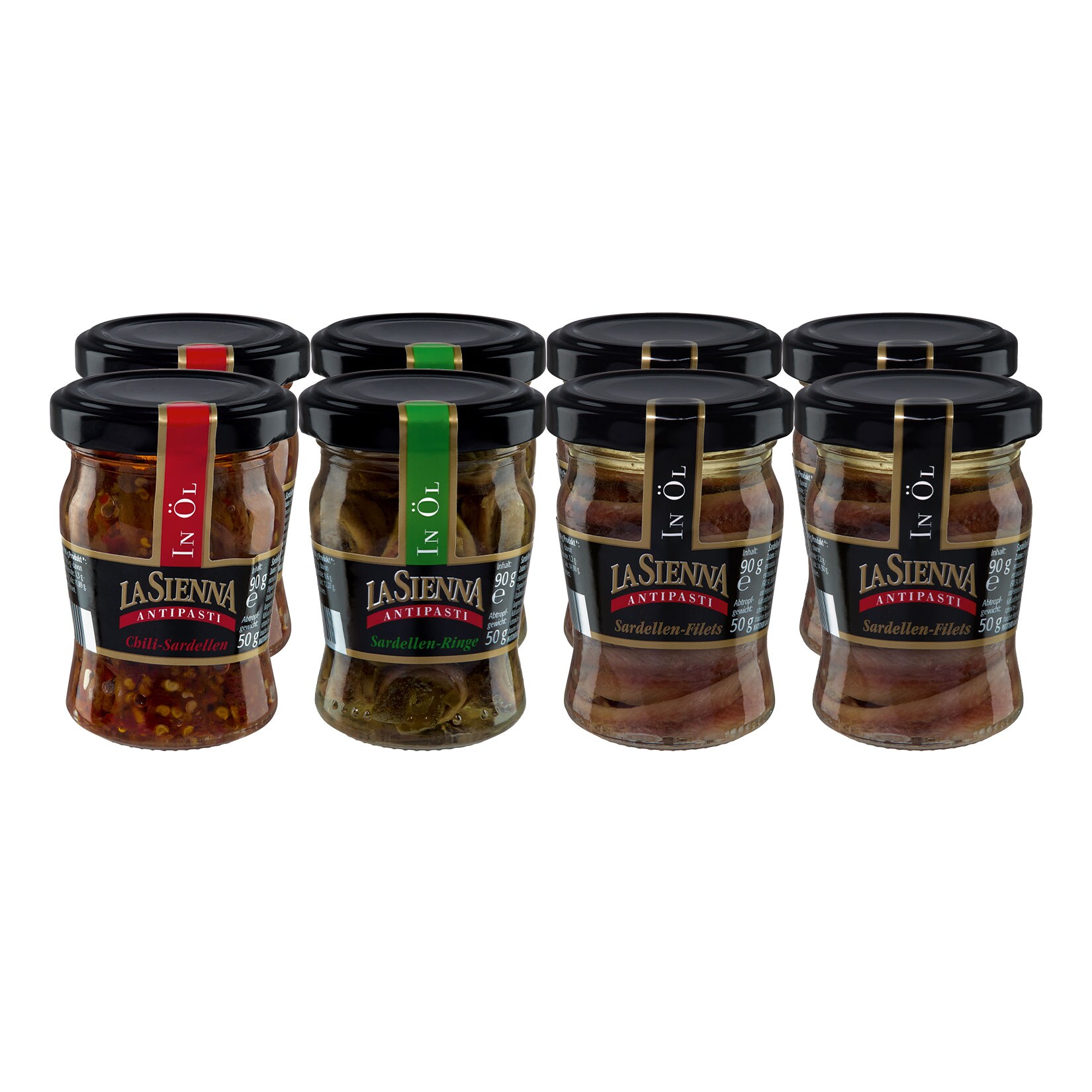 La Sienna Sardellen sortiert - 90 g, 8er Pack