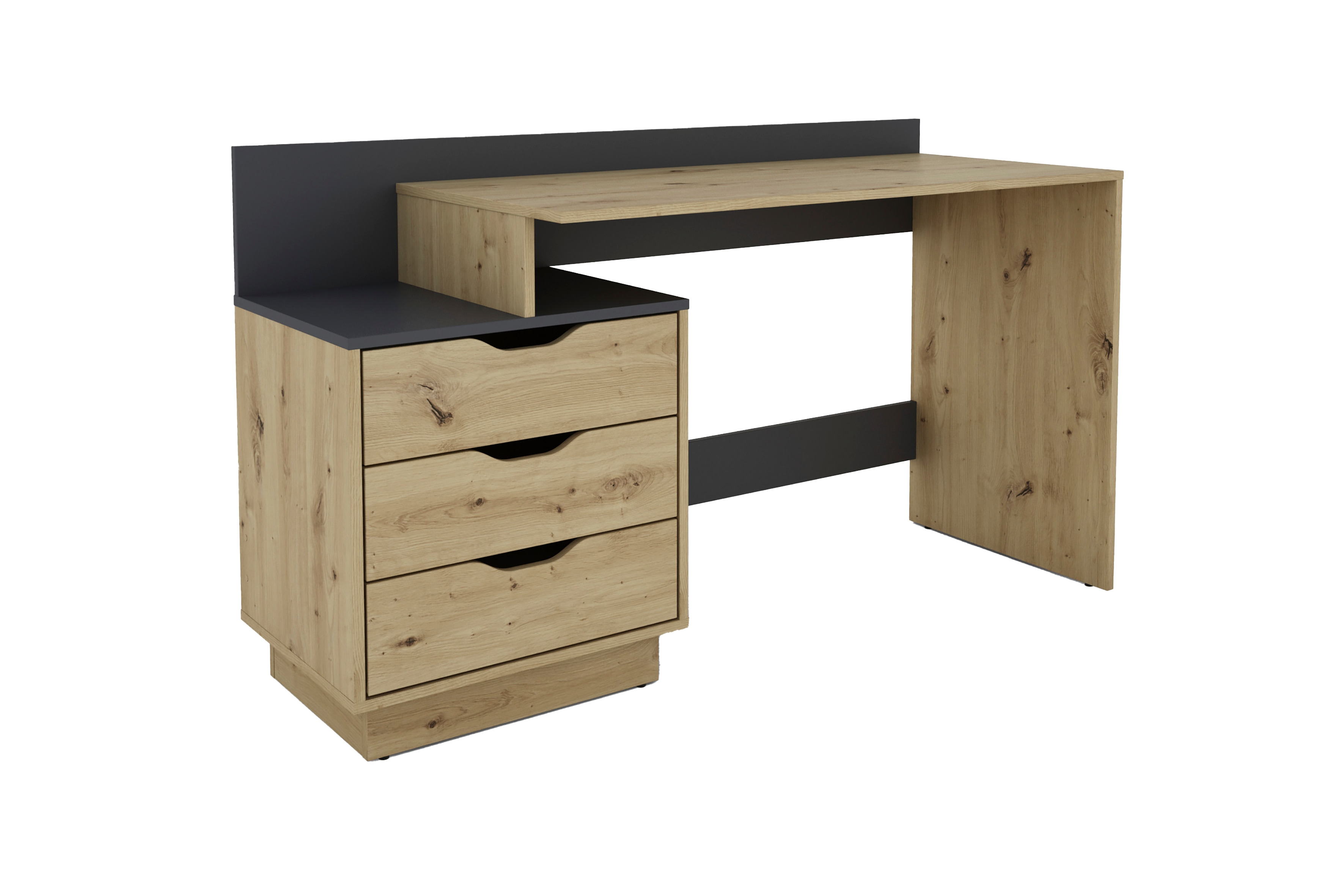 byLIVING Schreibtisch BELFAST, Breite 138 cm, Artisan Eiche/anthrazit - Bild 1