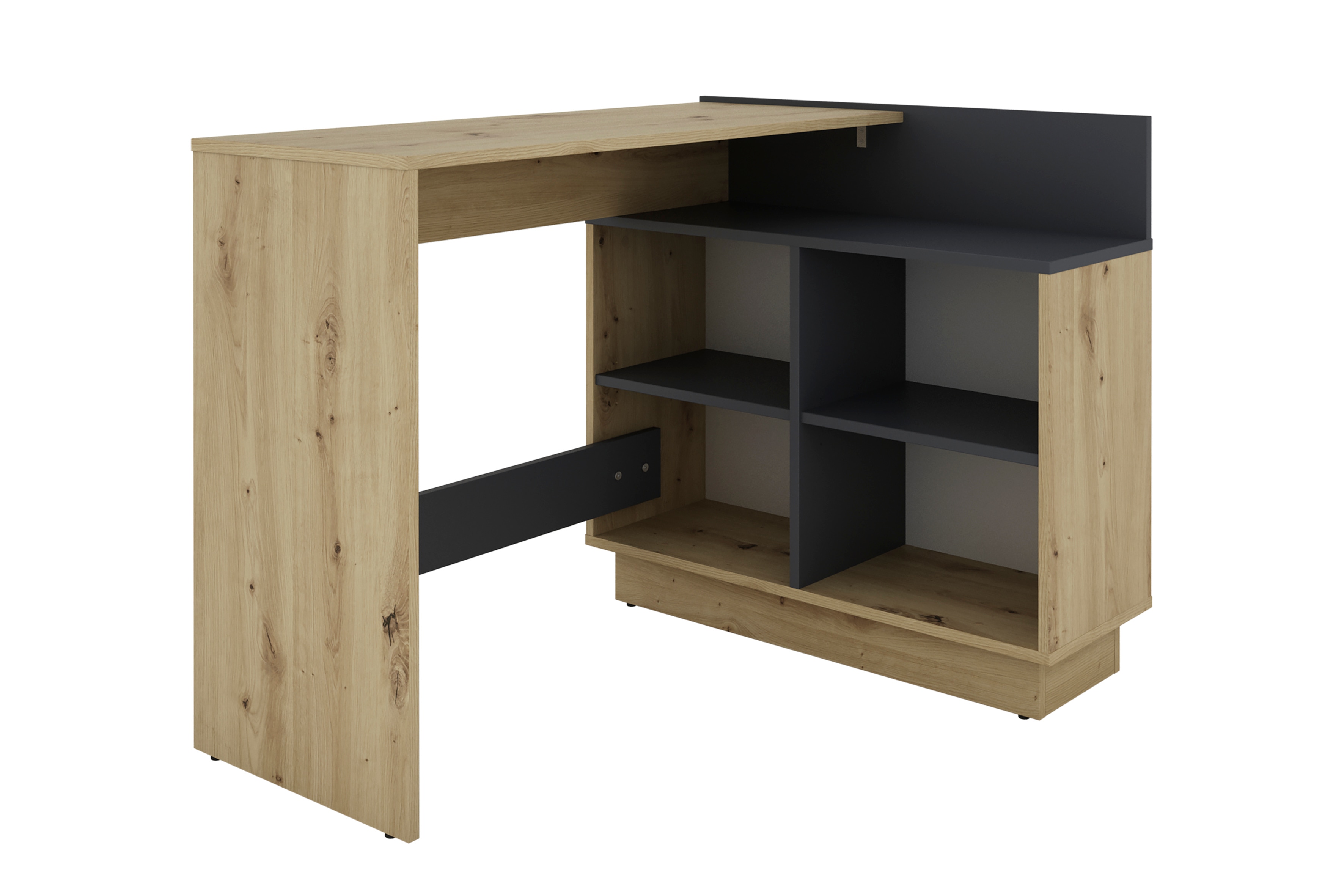 byLIVING Schreibtisch BERNI, 102 cm, Artisan/graphit, links u. rechts montierbar - Bild 1