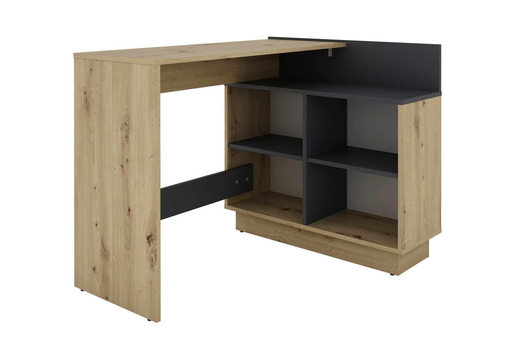 byLIVING Schreibtisch BERNI, 102 cm, Artisan/graphit, links u. rechts montierbar | 04251942260489