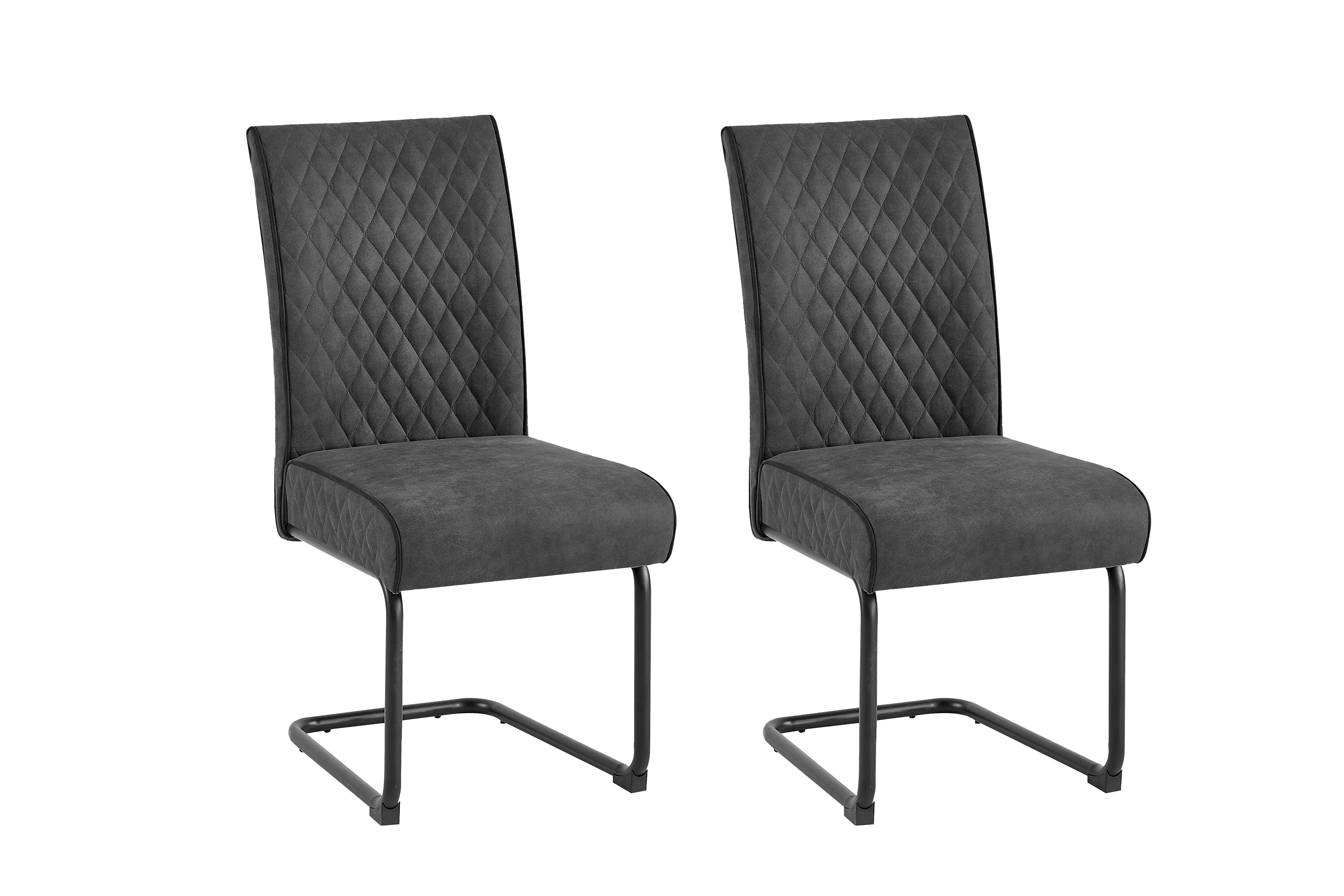 byLIVING Esszimmerstuhl MARIA-XXL, 2-er Set, Bezug anthrazit, Gestell schwarz - Bild 1