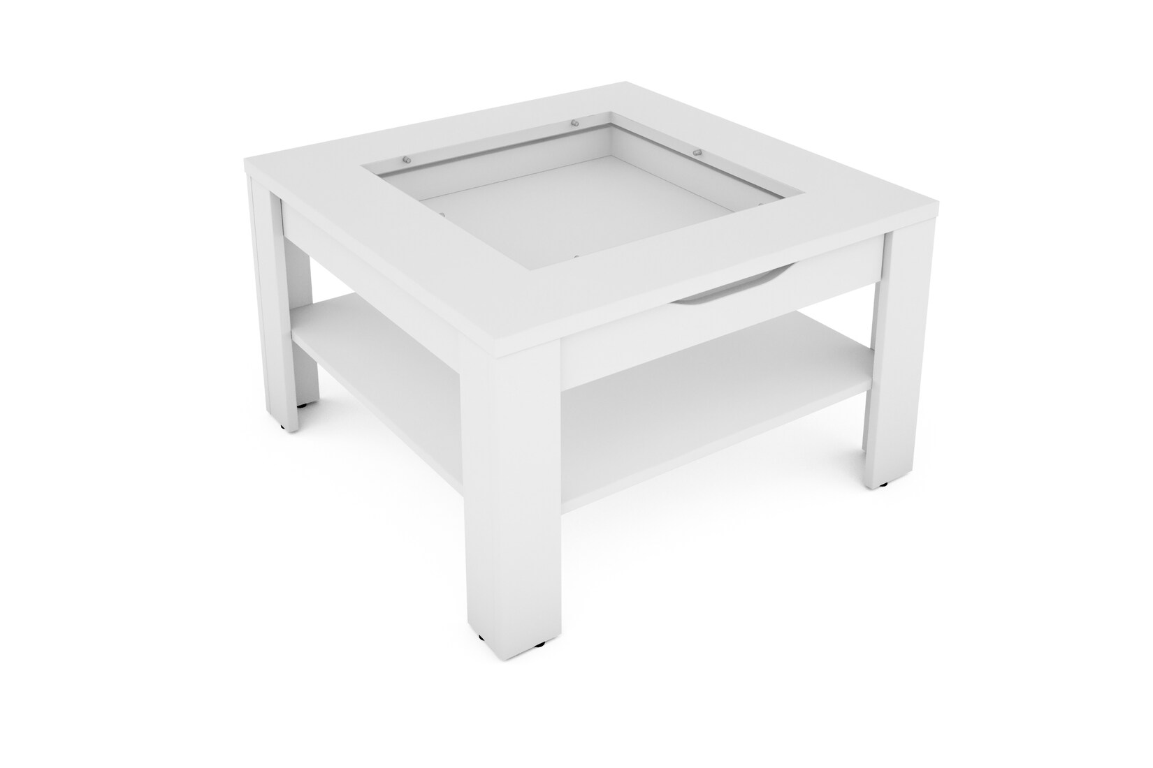 byLIVING Couchtisch RALPH, Breite 67 cm, weiß, Schubkasten und Glaseinlage | 04251942250411