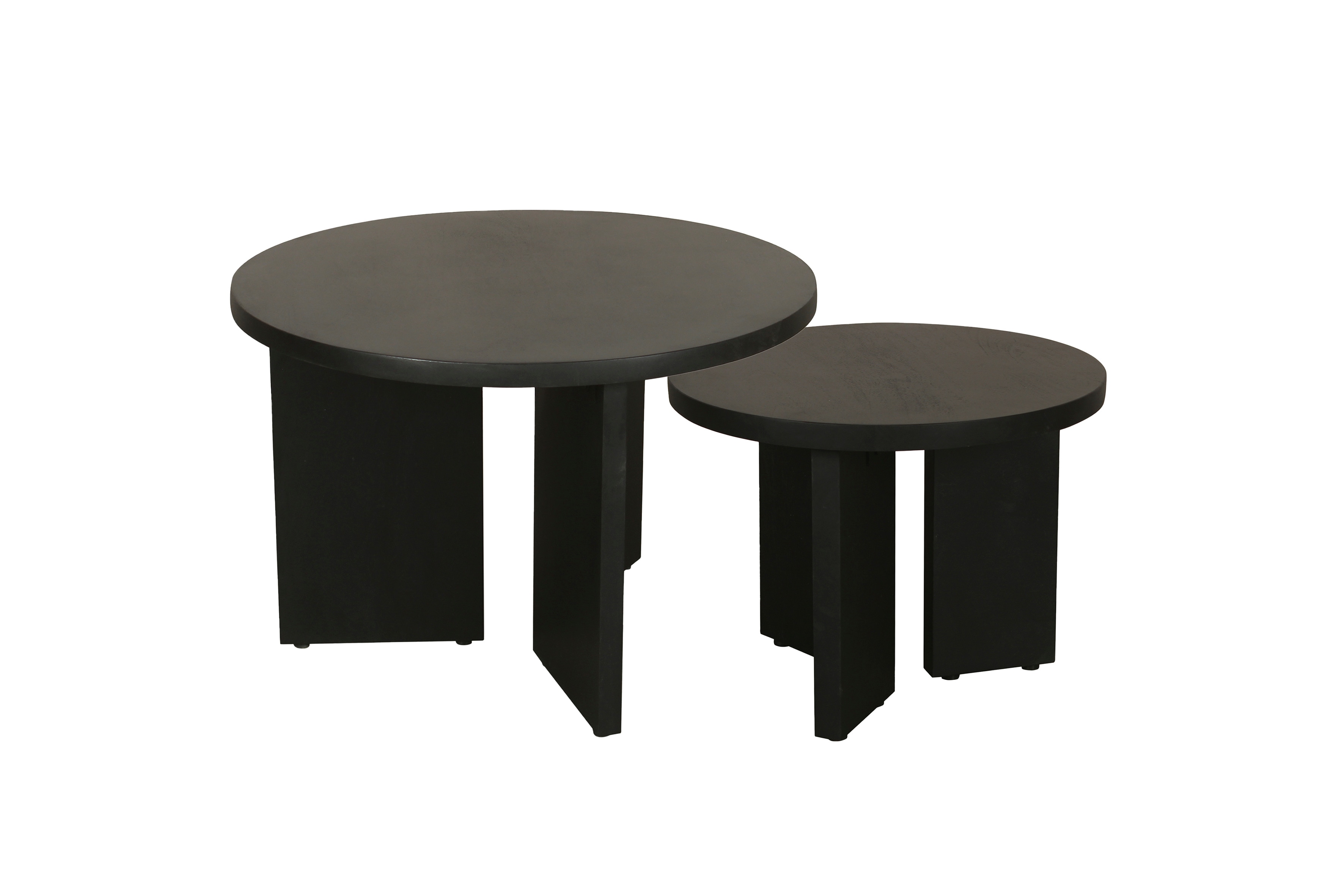 byLIVING Zweisatztisch ROUND, Breite 40+60 cm, schwarz - Bild 1