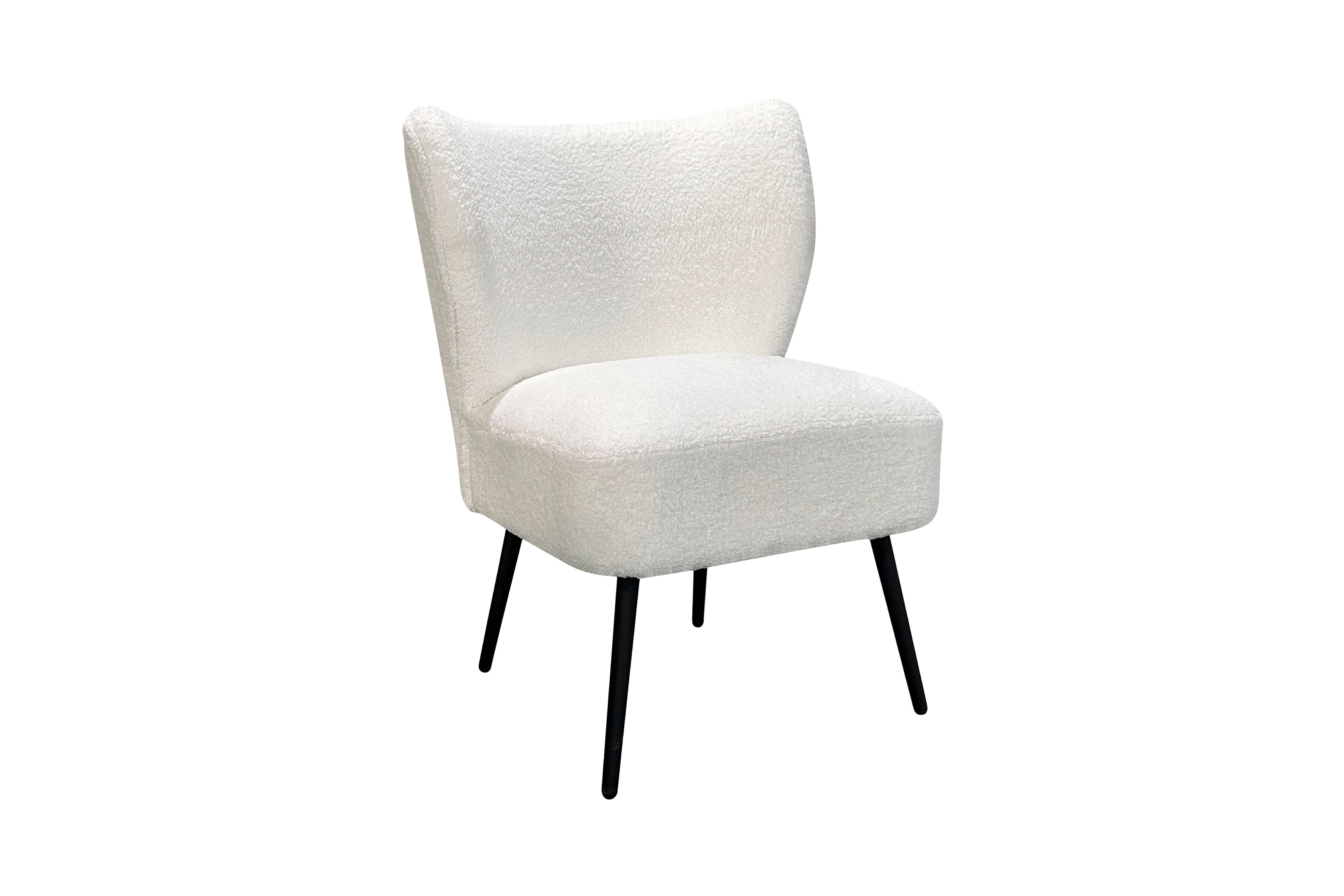byLIVING Sessel TEDDY, Teddybezug off-white, Gestell Metall schwarz - Bild 1