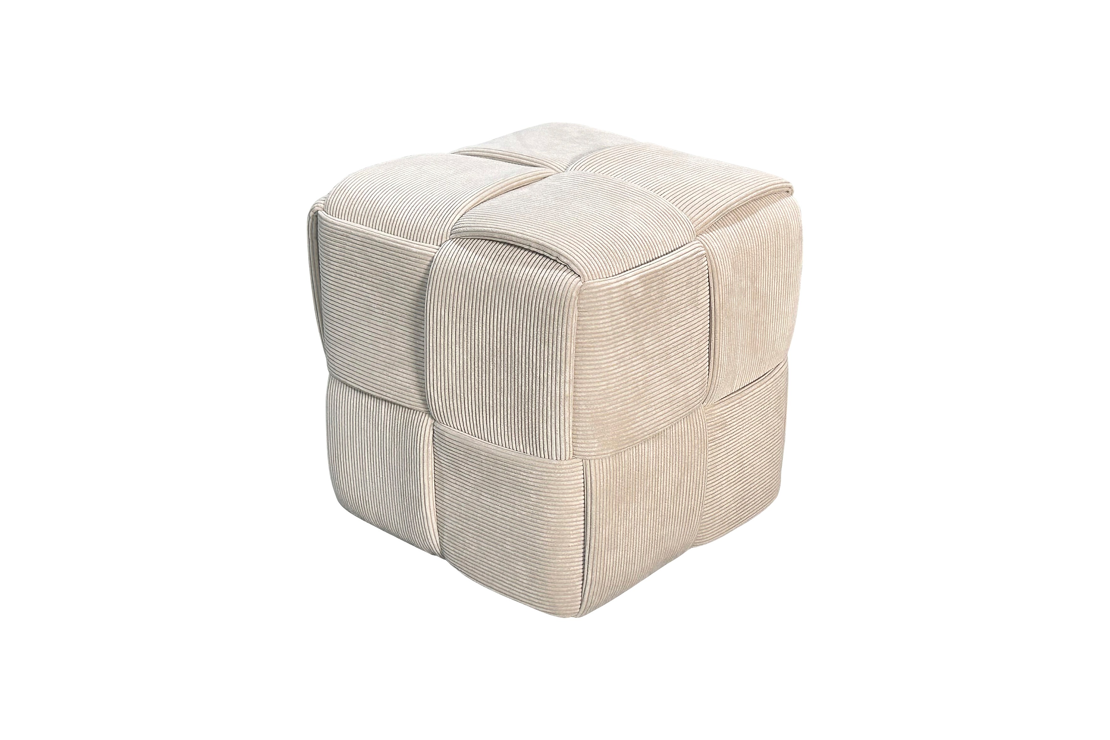 byLIVING Pouf URBAN, Cordbezug beige, Vollpolster, B 40, H 40, T 40 cm - Bild 1