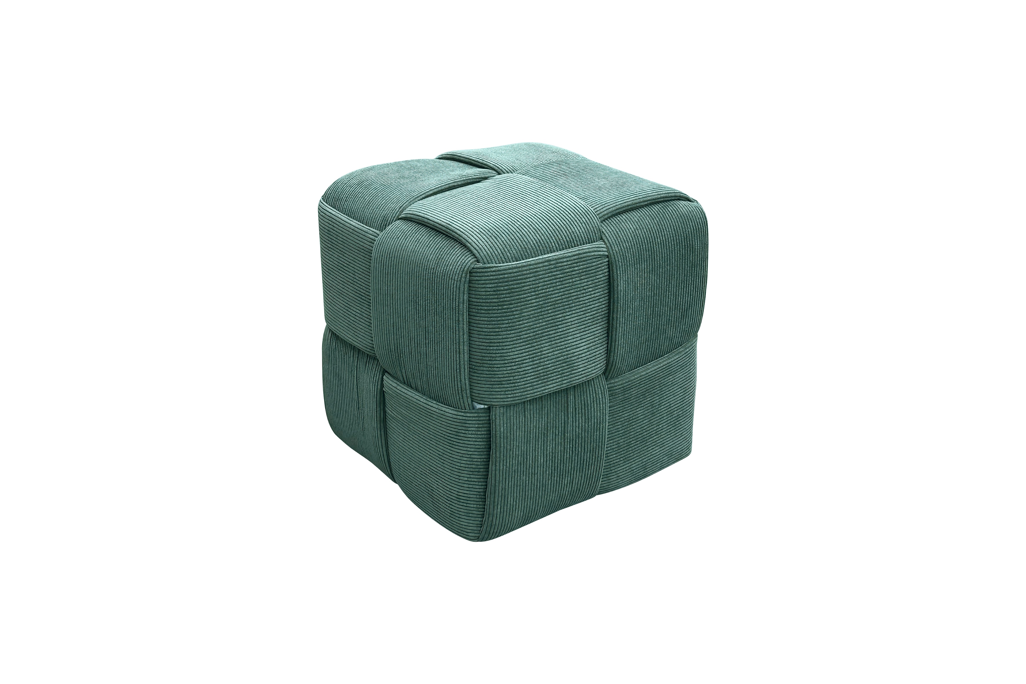 byLIVING Pouf URBAN, Cordbezug dunkelgr&uuml;n, Vollpolster, B 40, H 40, T 40 cm - Bild 1