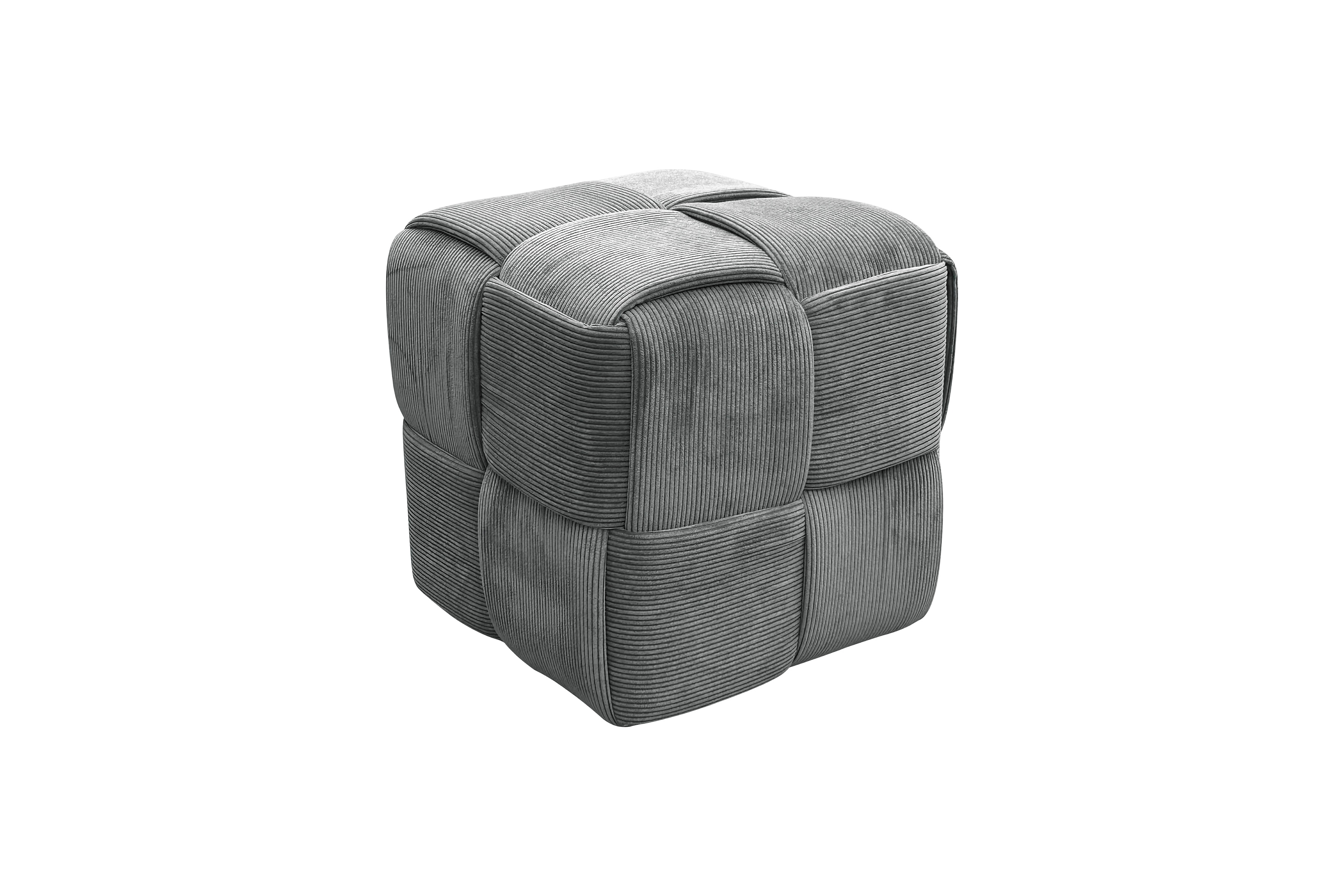 byLIVING Pouf URBAN, Cordbezug grau, Vollpolster, B 40, H 40, T 40 cm - Bild 1