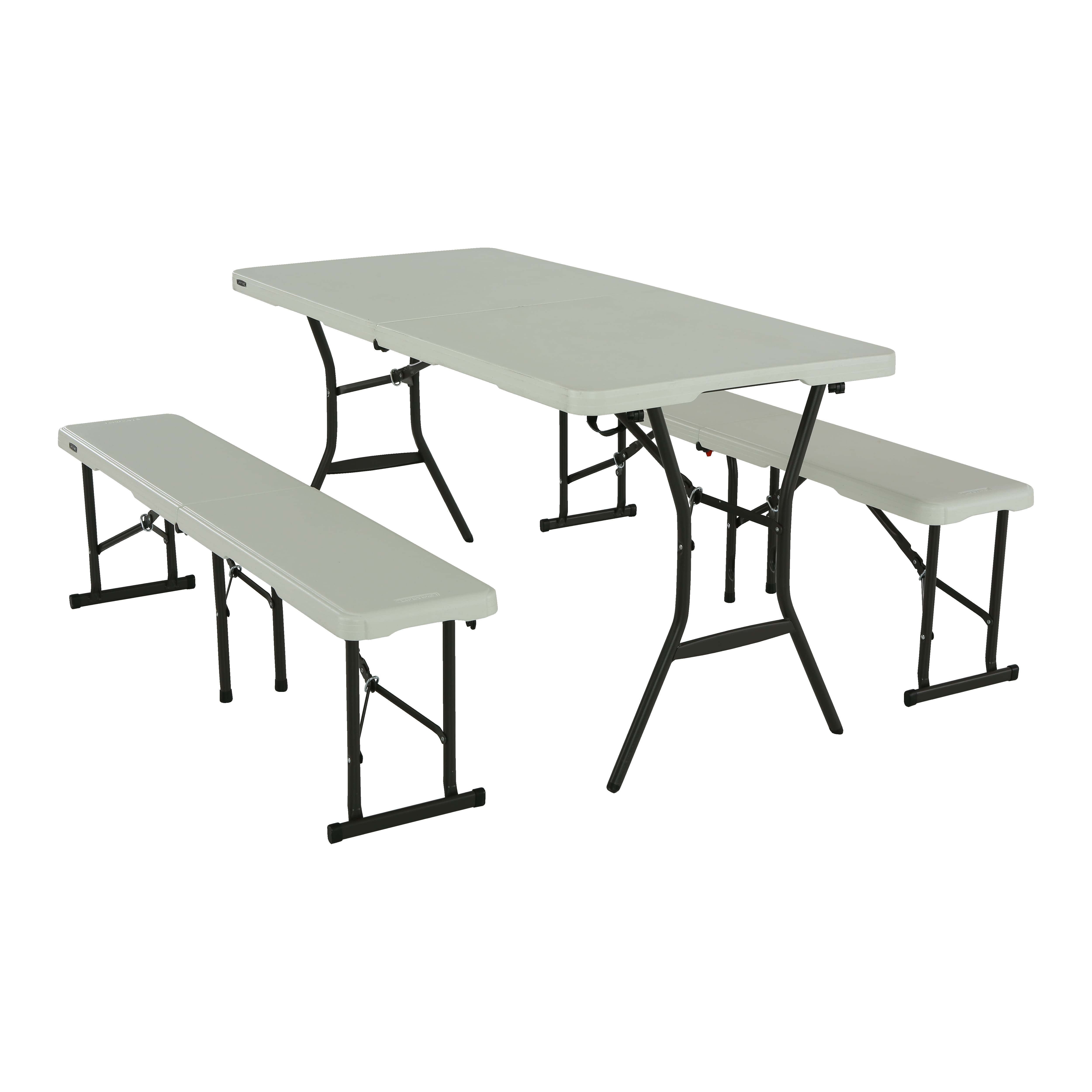 Lifetime Kunststoff Bierzeltgarnitur 3-teilig | Wei&szlig; | 182x76x74 cm - Bild 1