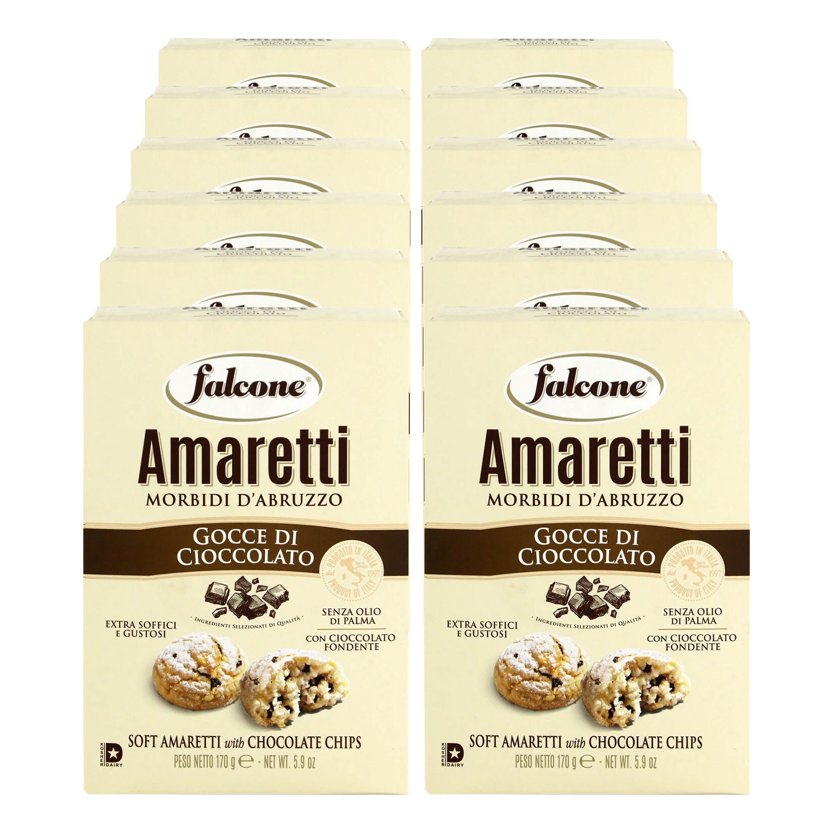 Falcone Amaretti Morbidi d&lsquo;Abruzzo Cioccolato 170 g, 12er Pack - Bild 1
