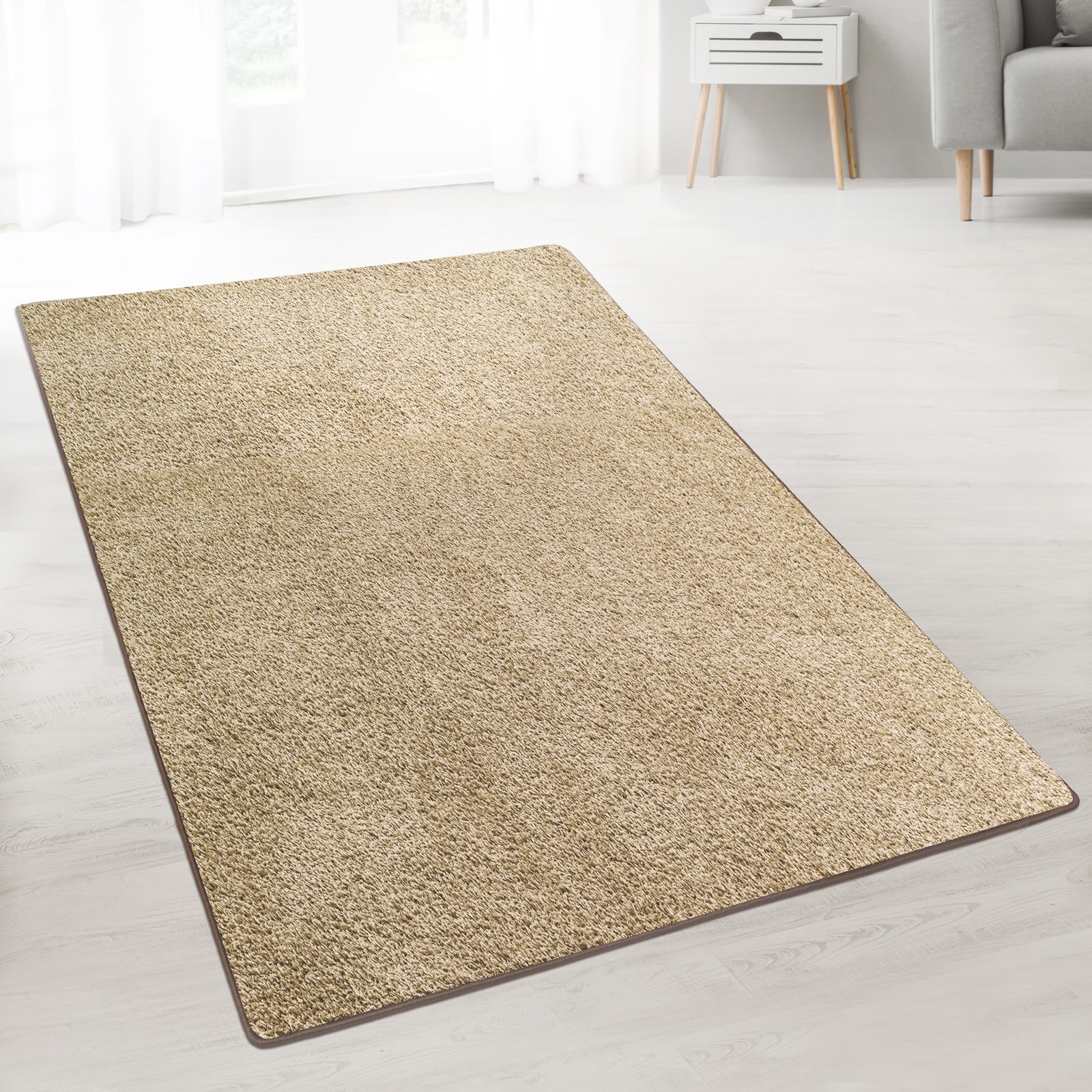 Karat homeliving Shaggy-Teppich auf Ma&szlig; | Barcelona | Beige 70 - Bild 1