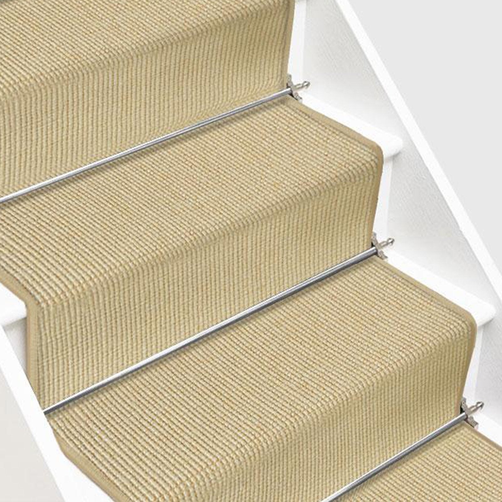 Karat Sisal-Treppenteppich auf Maß Sylt Elfenbein