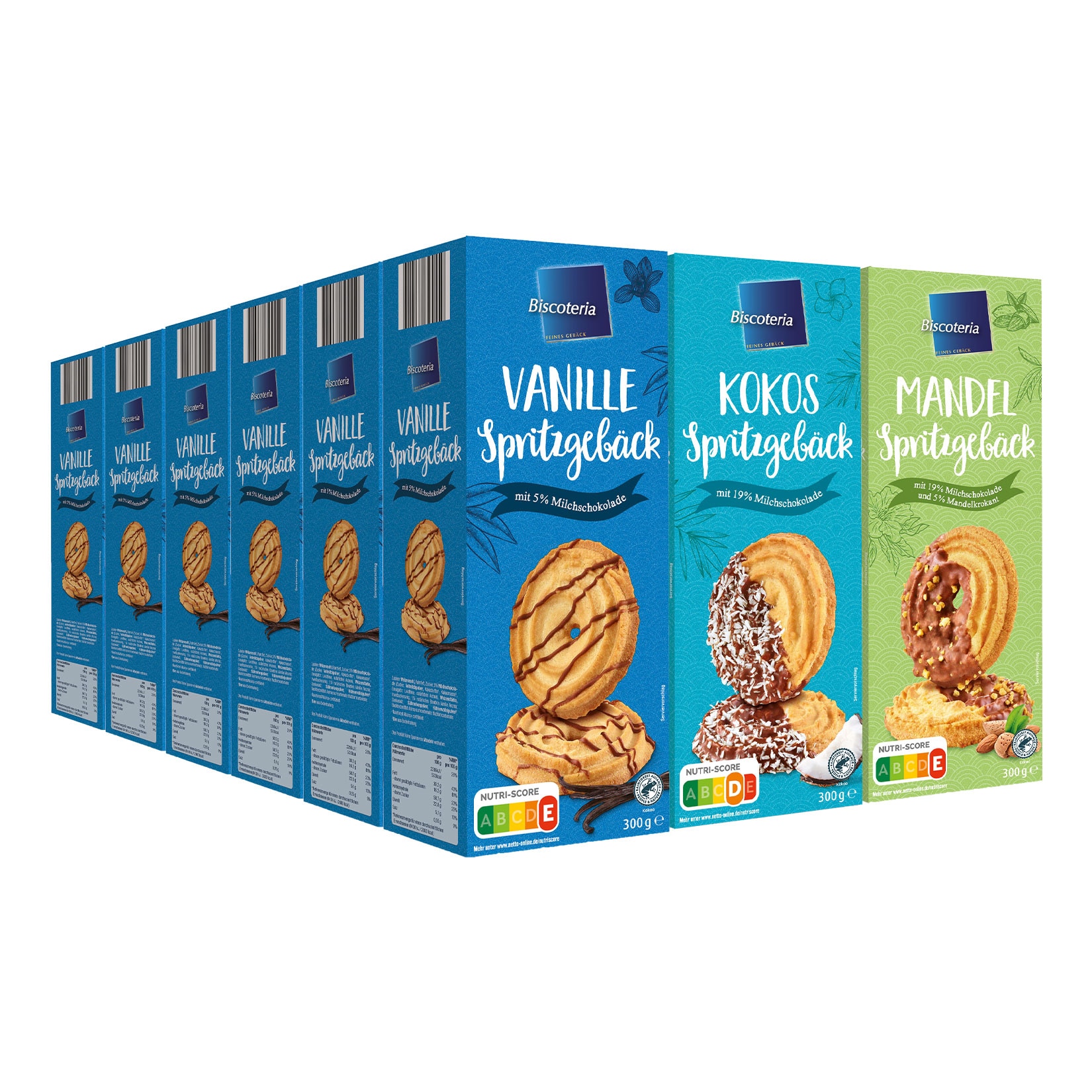 Biscoteria Spritzgeb&auml;ck verschiedene Sorten 300 g, 18er Pack - Bild 1