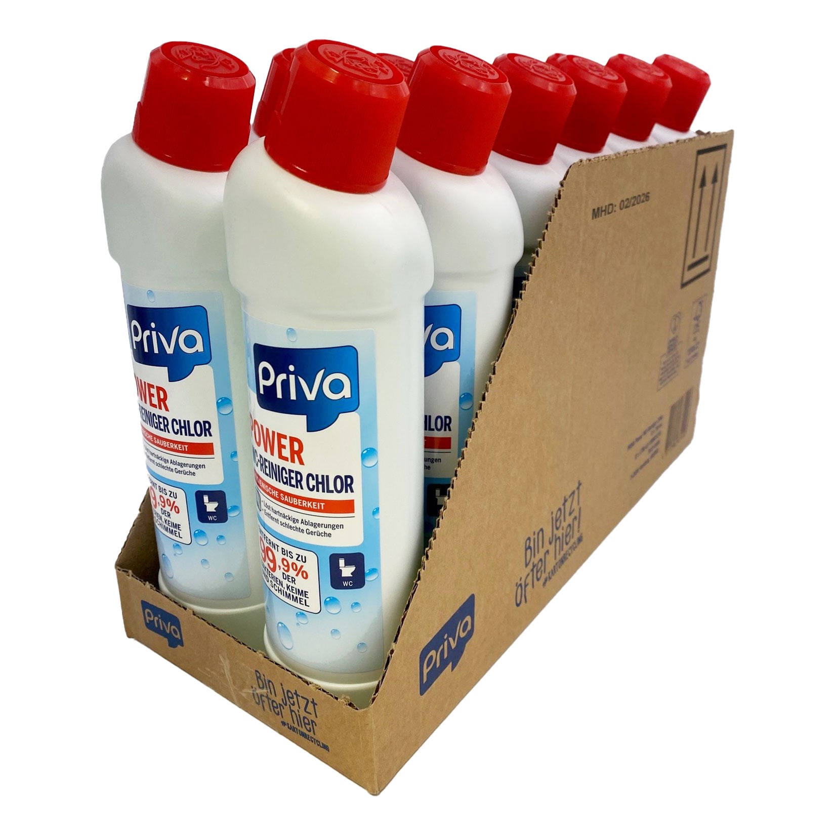 Priva WC-Reiniger mit Chlor 750 ml, 12er Pack - Bild 1