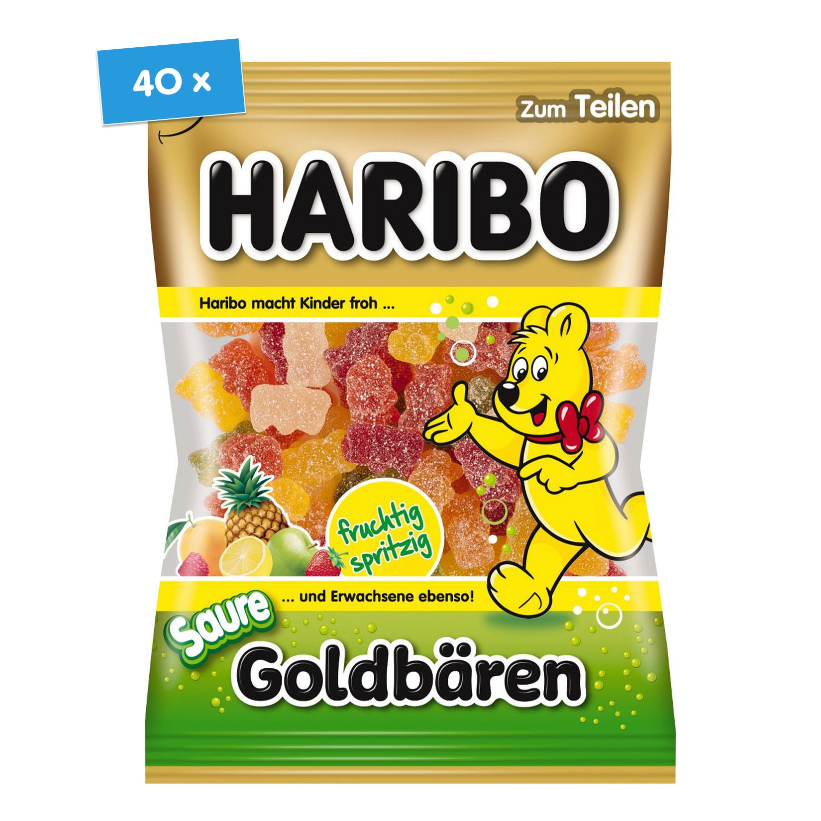 Haribo Goldb&auml;ren Sauer 175 g , 40er Pack - Bild 1