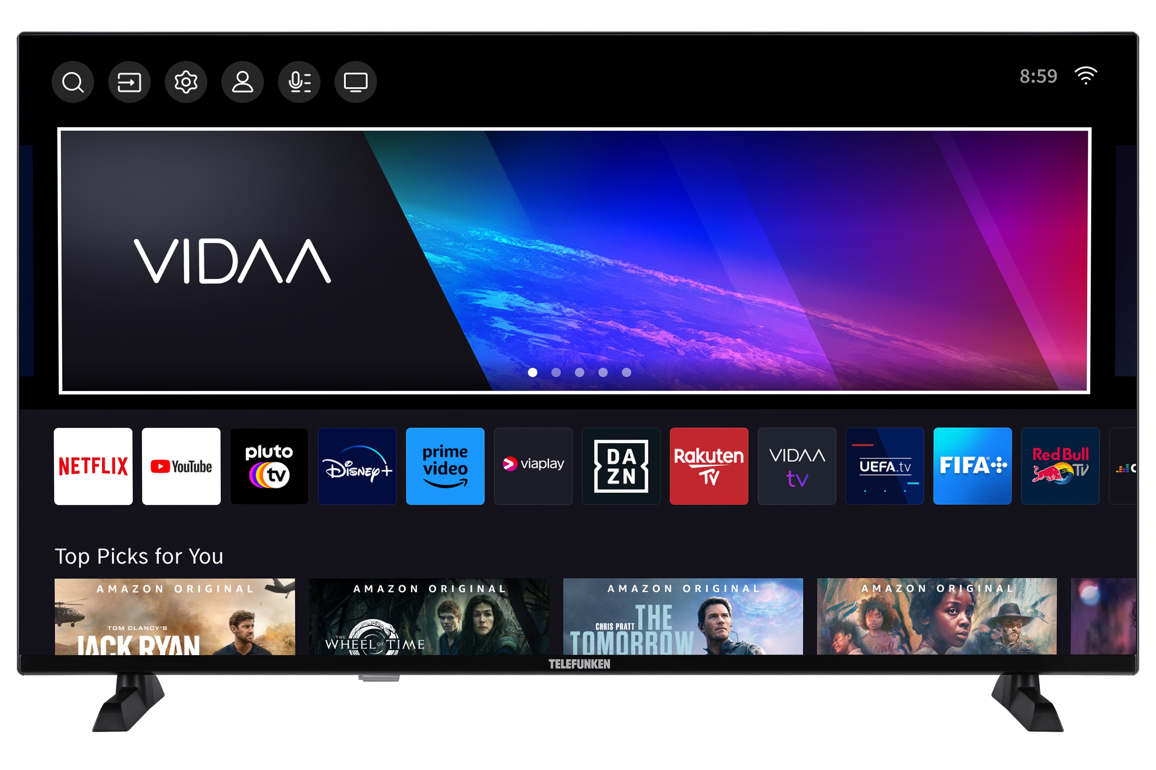 Telefunken QU50VP750S Fernseher 50 Zoll QLED Smart TV / VIDAA 4K UHD, HDR Dolby Vision, HD+ 6 Monate - Bild 1