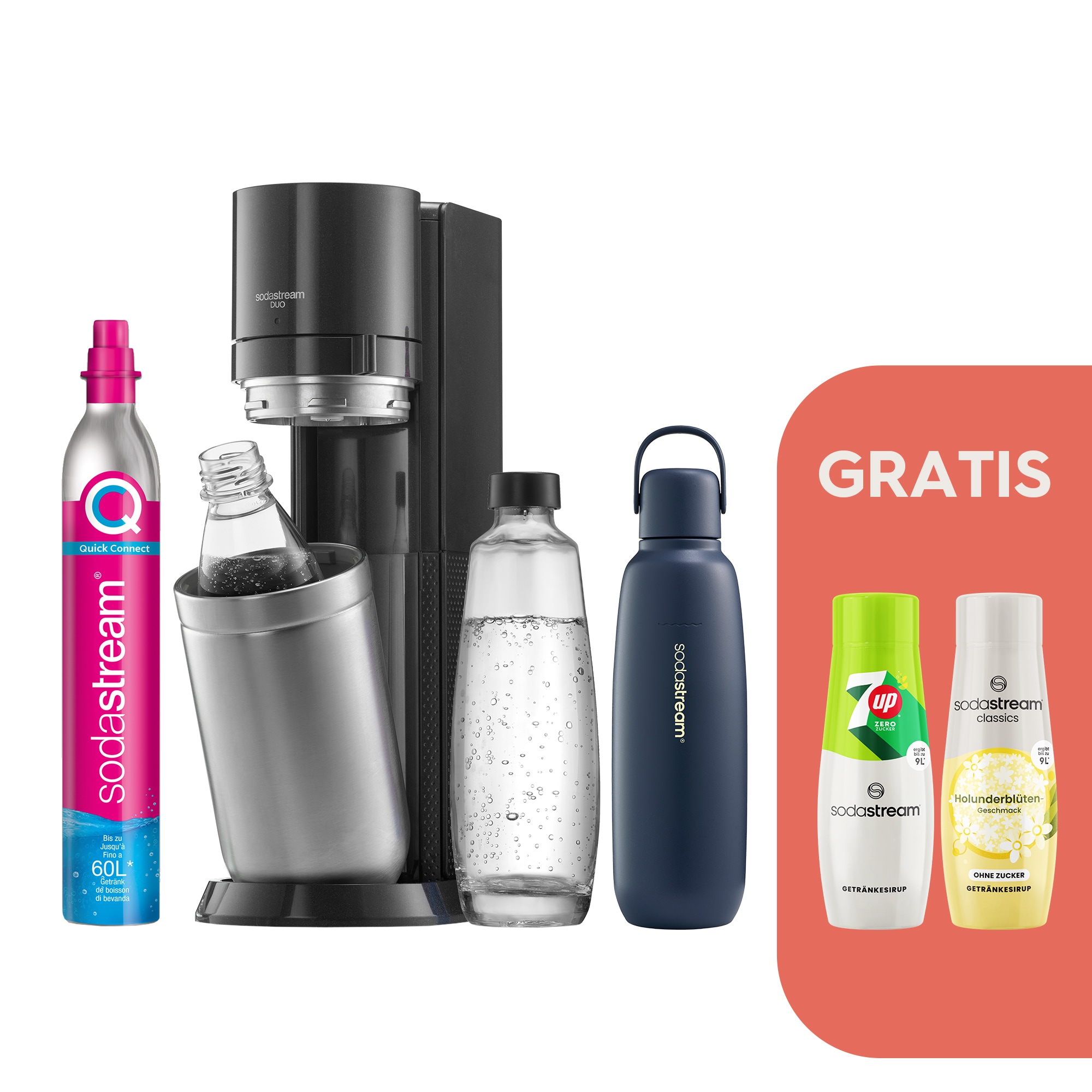 Sodastream DUO Titan Wassersprudler Bundle Titan (Storm) Allround + Sirup - Bild 1