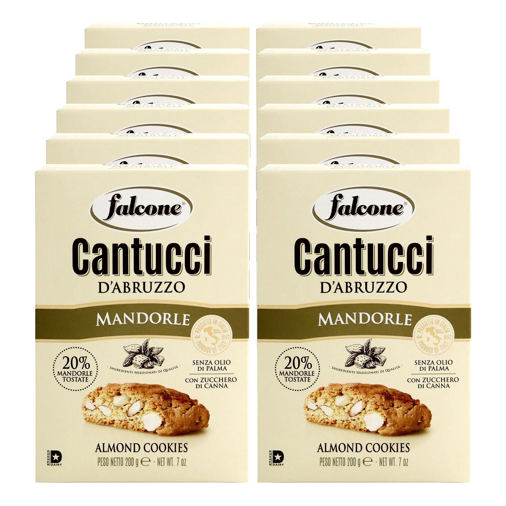 Falcone Cantuccini Mandorle 200 g, 12er Pack - Bild 1