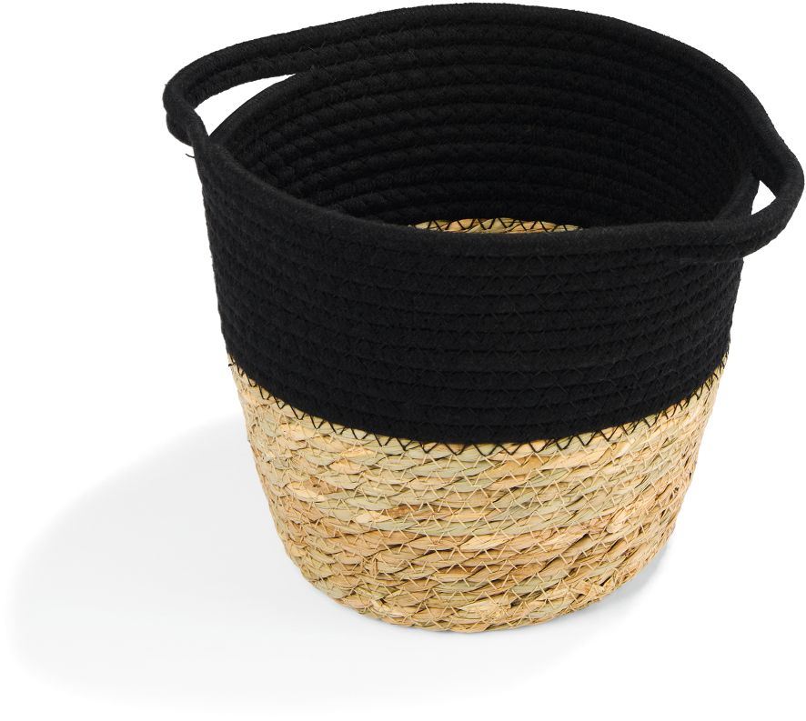 Dekor Seegraskorb schwarz - mittel + klein (2er Set) - Bild 1