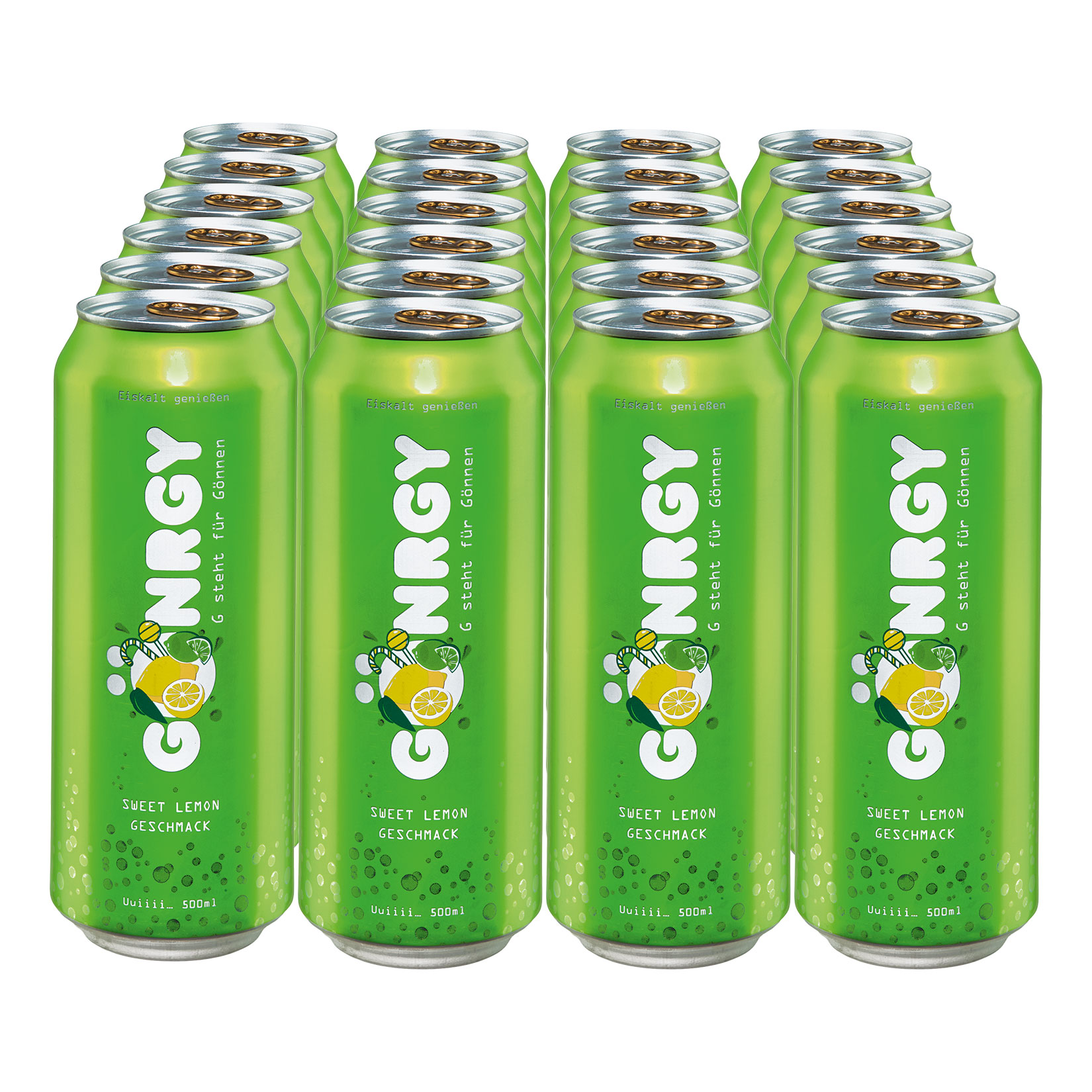 G&ouml;nrgy Energy Drink Sweet Lemon G&ouml;nrgy 0,5 Liter Dose, 24er Pack - Bild 1