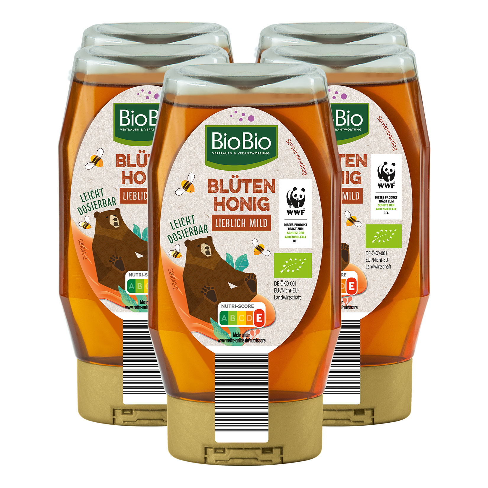 BioBio Bio Bl&uuml;tenhonig fl&uuml;ssig 350 g, 5er Pack - Bild 1