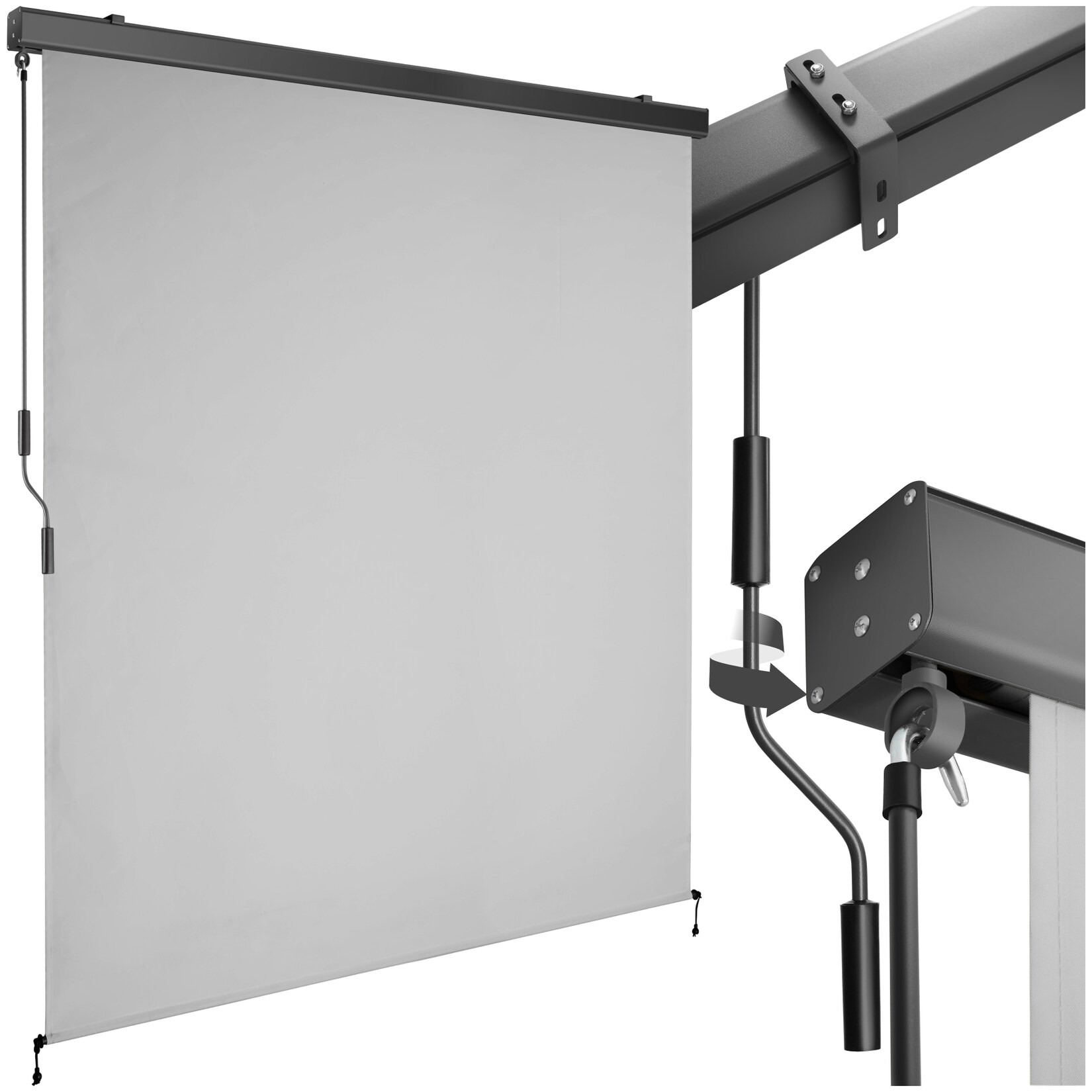 tectake® Senkrechtmarkise, verschiedene Größen, pulverbeschichtetes Aluminiumgehäuse, inkl. Wandhaltern