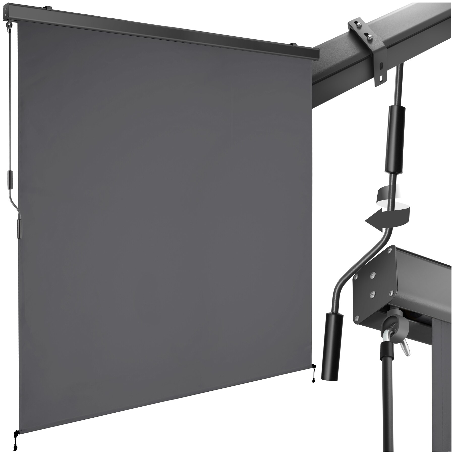 tectake&reg; Senkrechtmarkise, verschiedene Gr&ouml;&szlig;en, pulverbeschichtetes Aluminiumgeh&auml;use, inkl. Wandhaltern - Bild 1