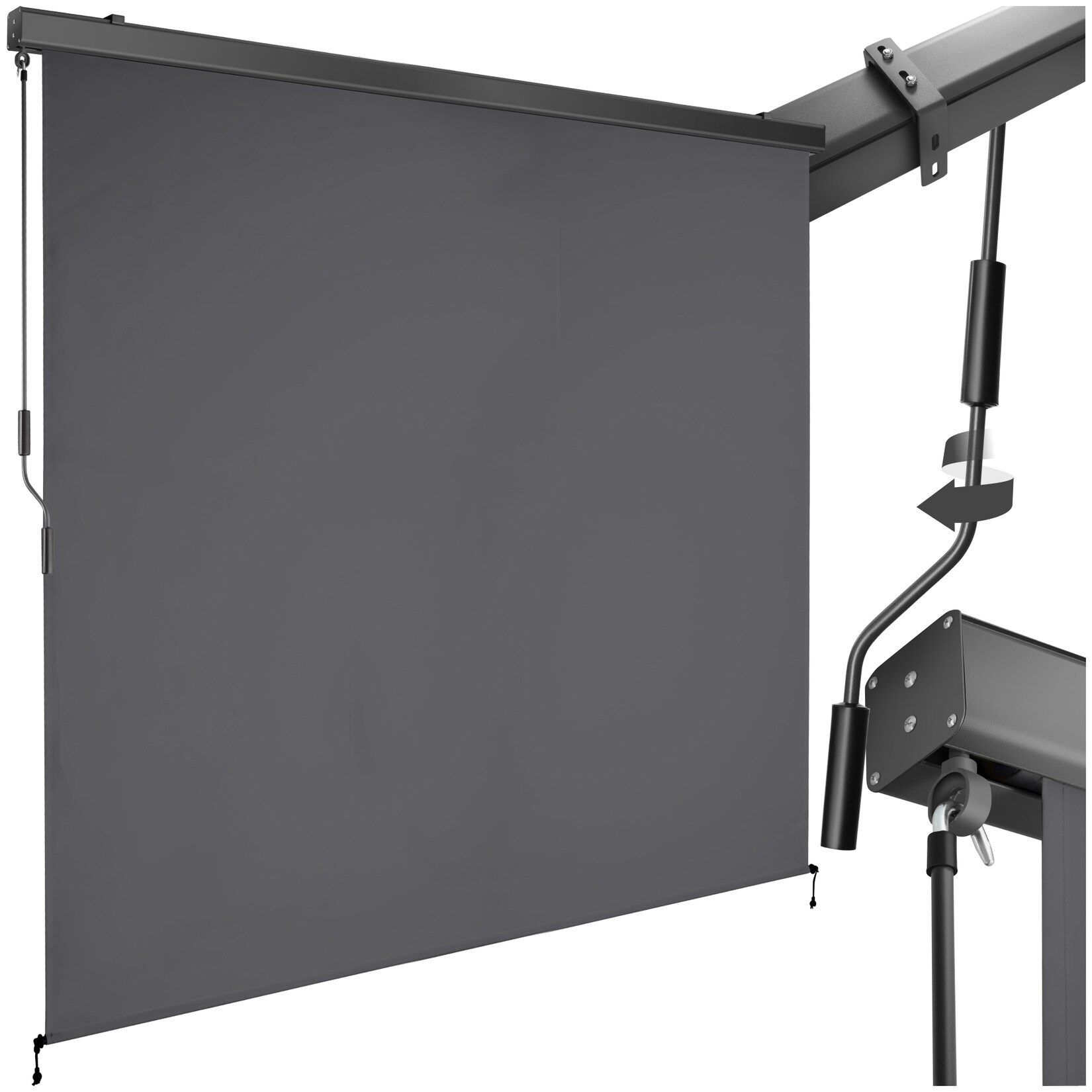 tectake® Senkrechtmarkise, verschiedene Größen, pulverbeschichtetes Aluminiumgehäuse, inkl. Wandhaltern | 04061173286697