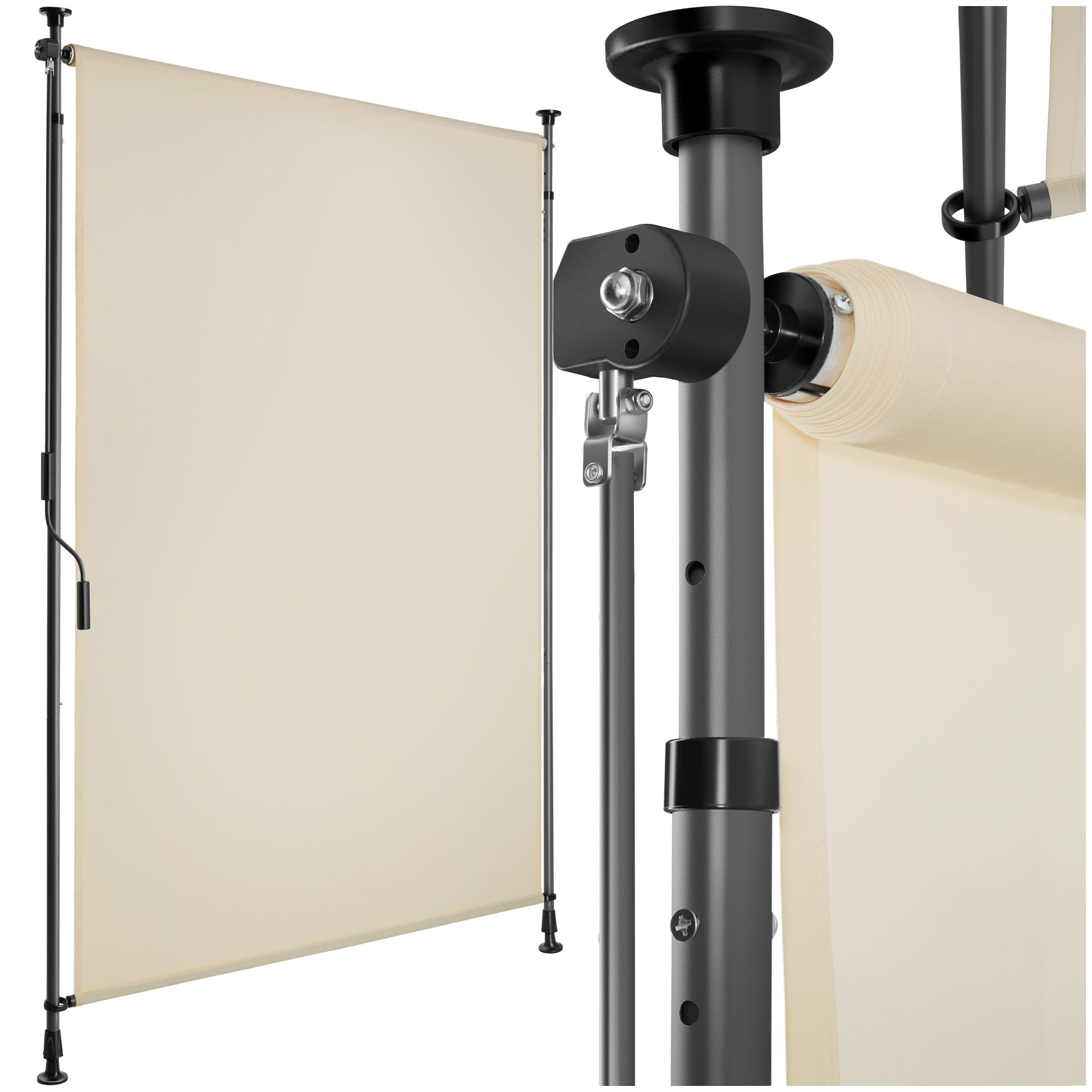 tectake&reg; Klemmmarkise, verschiedene Gr&ouml;&szlig;en, h&ouml;henverstellbar, leichtg&auml;ngige Handkurbel - Bild 1