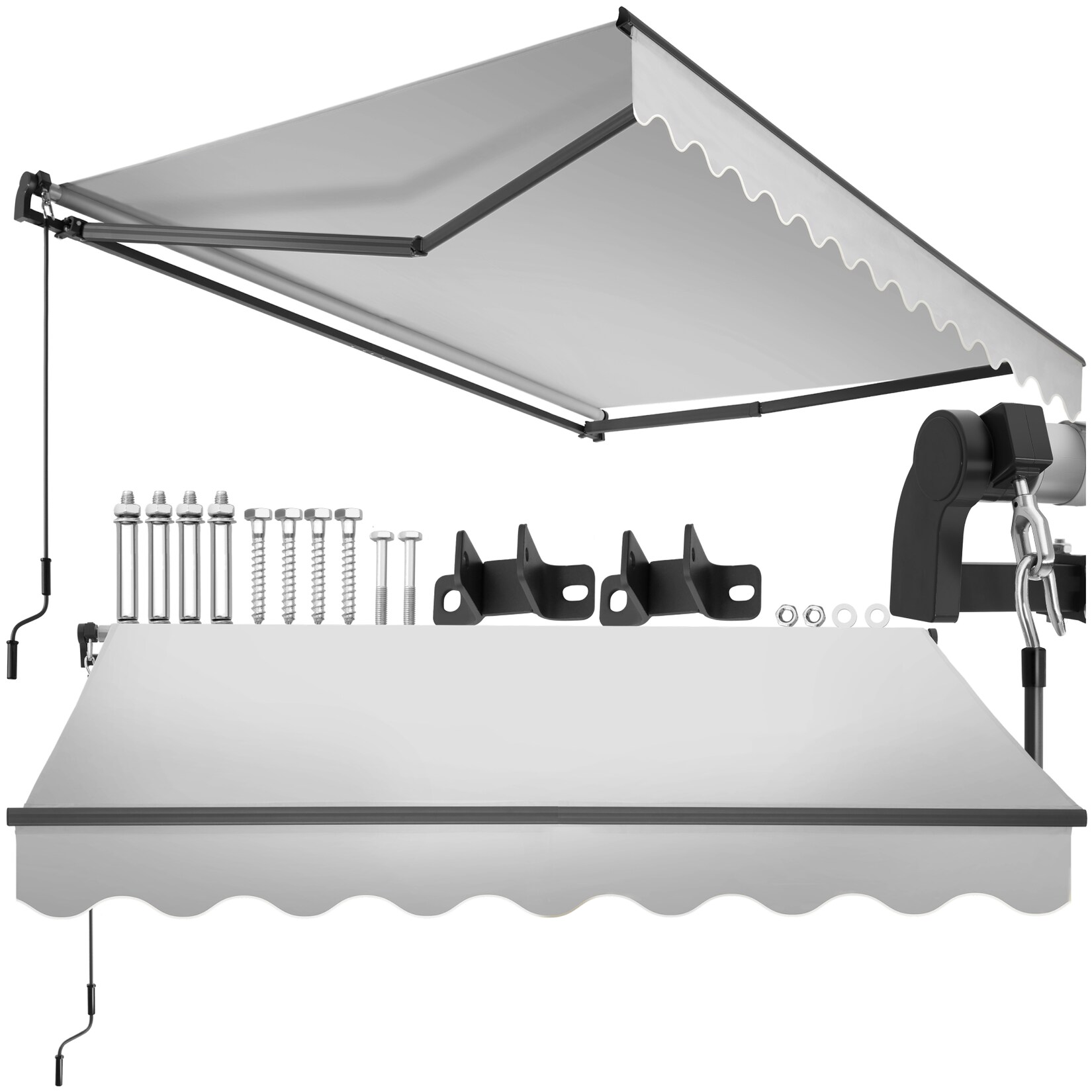 tectake® Gelenkarmmarkise, verschiedene Größen, stabile Gelenkarme, inkl. Wandhalterung