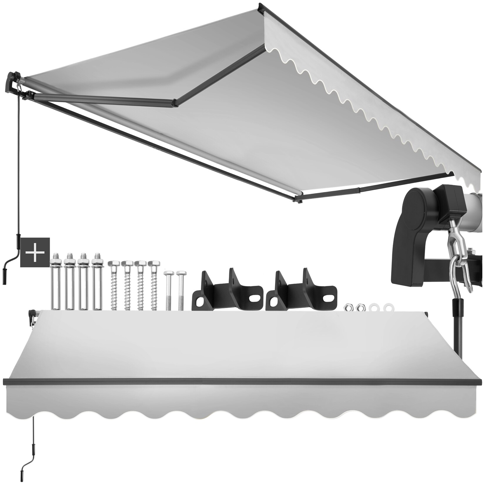 tectake® Gelenkarmmarkise, verschiedene Größen, stabile Gelenkarme, inkl. Wandhalterung