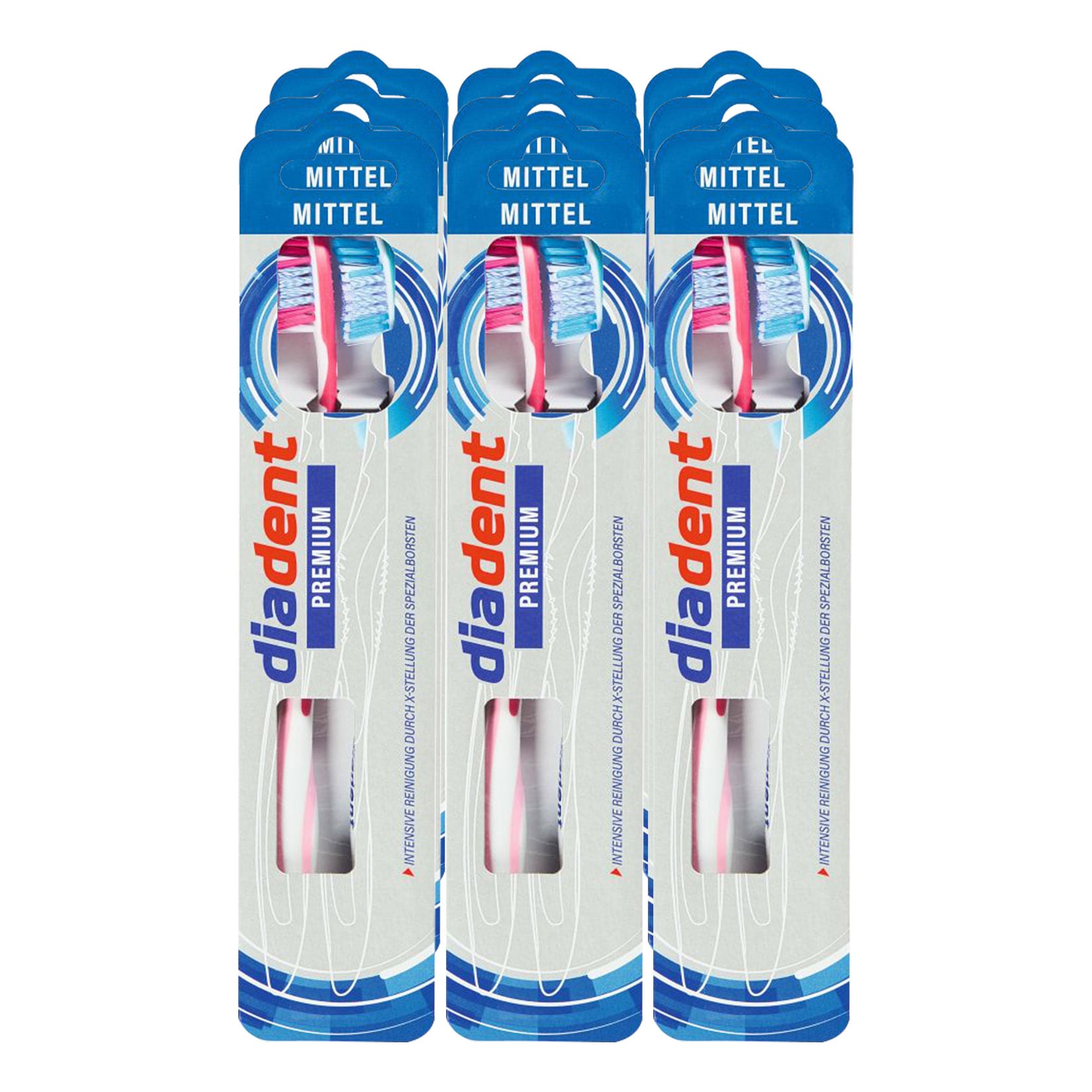 Diadent Zahnb&uuml;rsten Premium Mittel 2 St&uuml;ck, 9er Pack - Bild 1