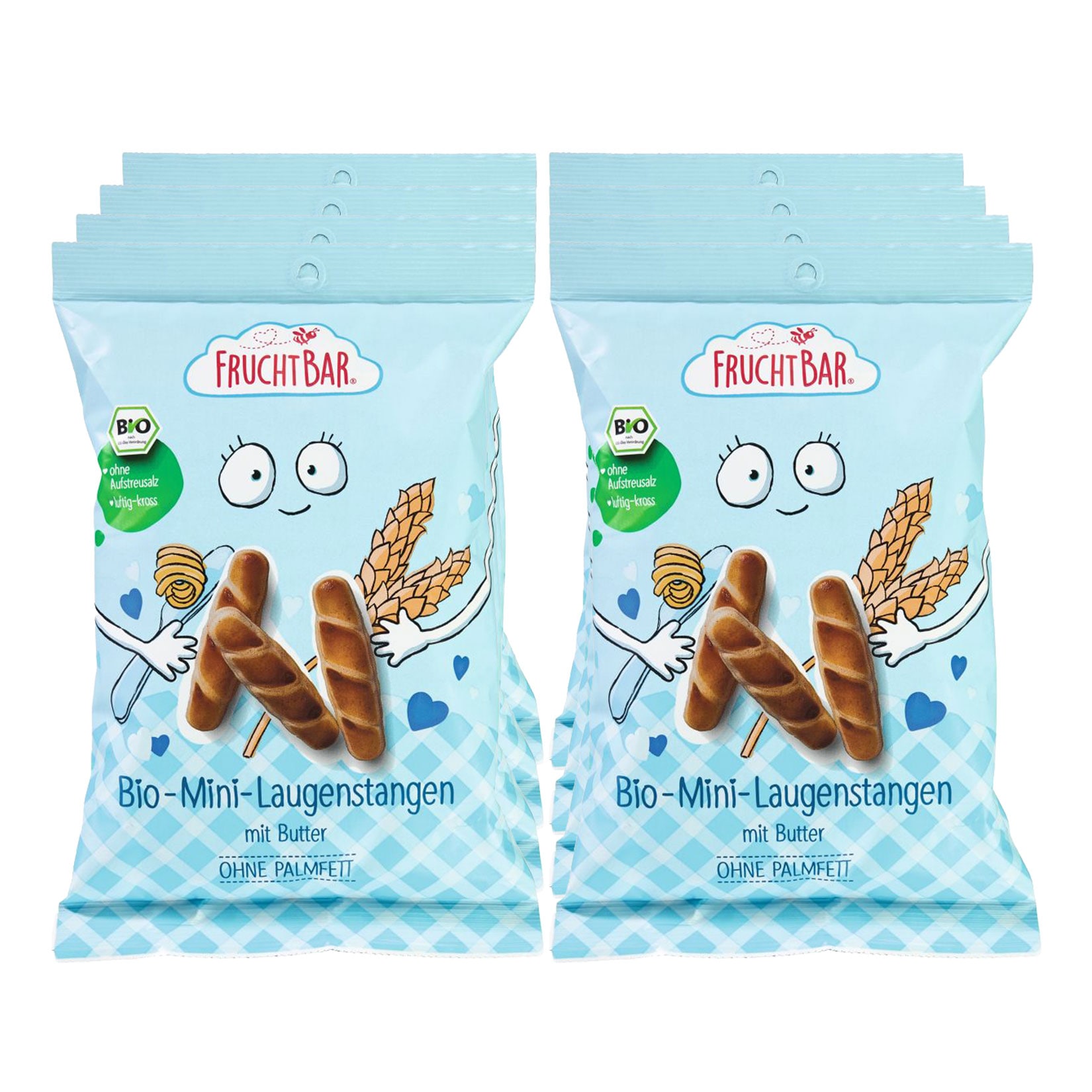 FruchtBar &ndash; Bio-Mini-Laugenstangen mit Butter 90g, 7er Pack - Bild 1