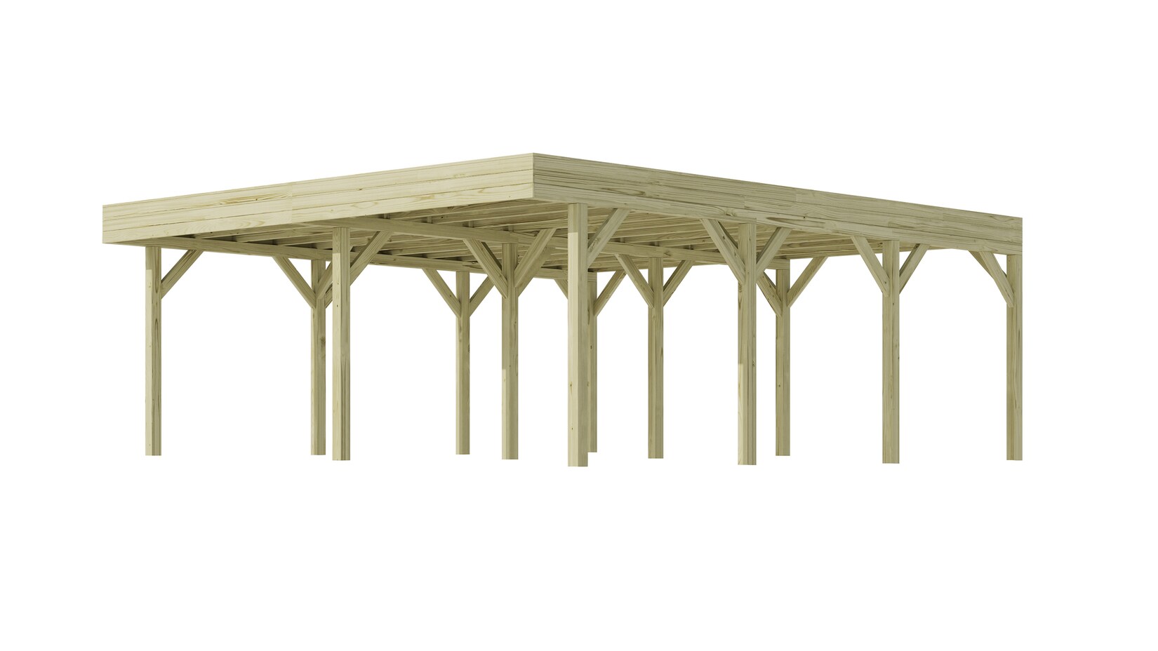 Weka Doppelcarport kdi mit Vorbereitung zur Dachbegrünung
