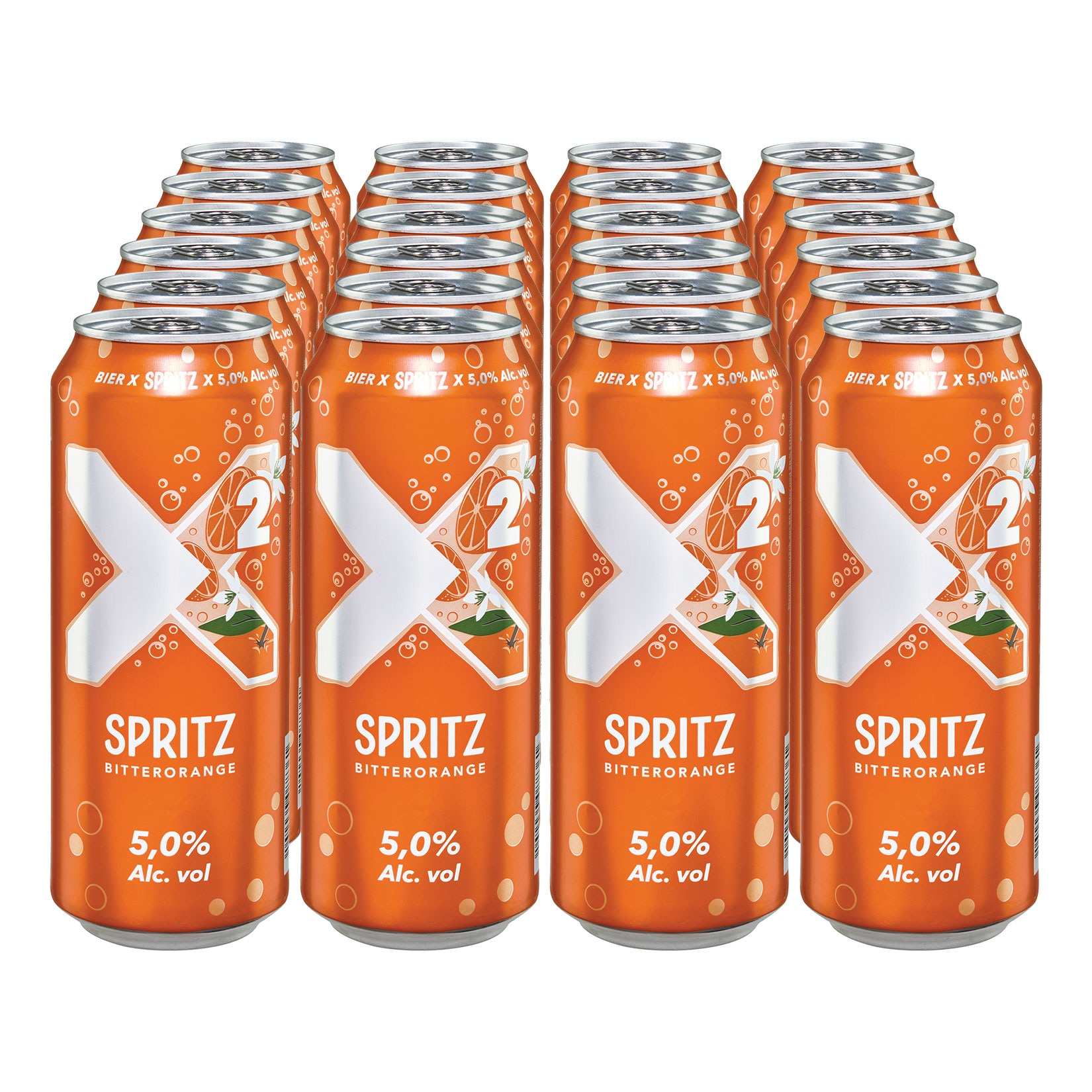 X2 Spritz Bitterorange Bier Mix 5,0 % vol 0,5 Liter Dose, 24er Pack - Bild 1