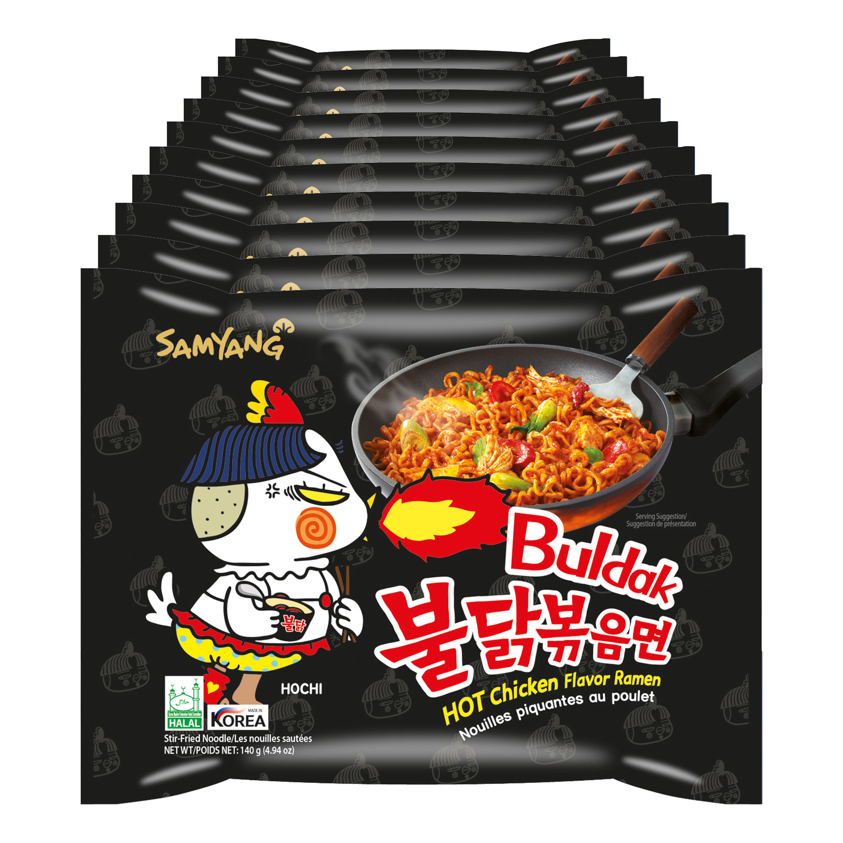 Samyang Buldak Instantnudeln Hot Chicken 140g, 10er Pack - Bild 1
