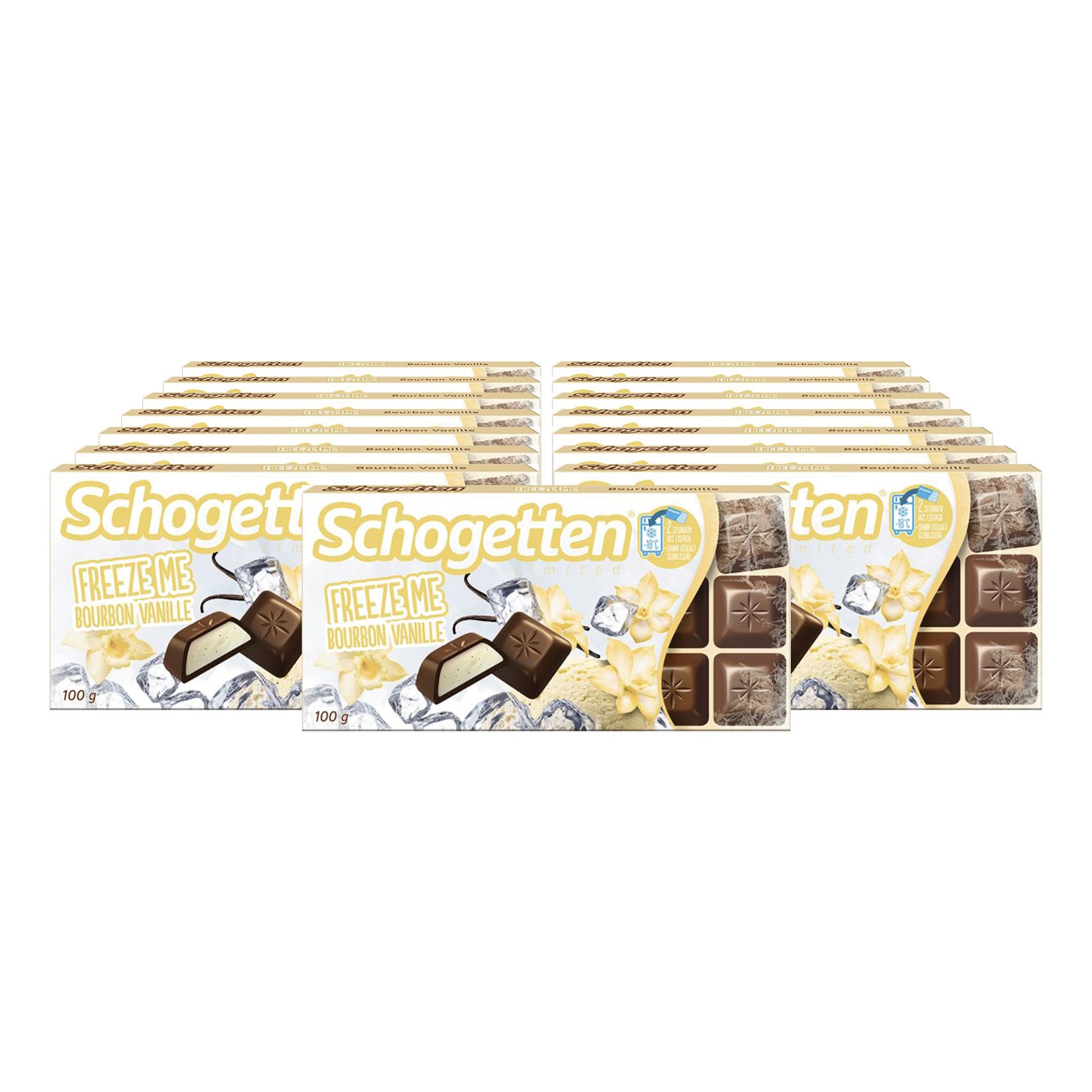 Schogetten Freeze Me Bourbon Vanille 100 g, 15er Pack - Bild 1