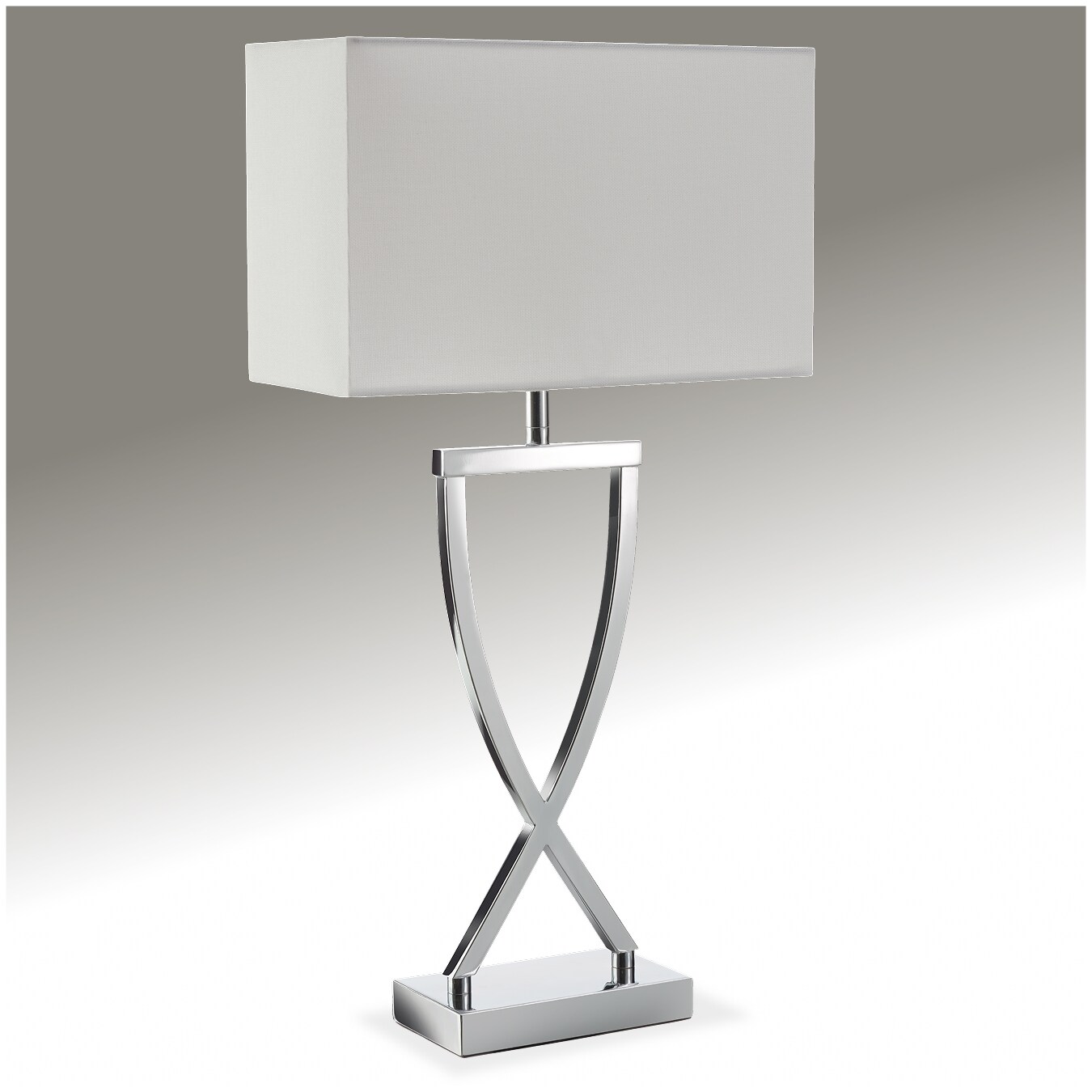 tectake® Tischleuchte, modernes Design, blendfreies Licht, Kippschalter am Kabel, 27 x 12 x 51,5 cm