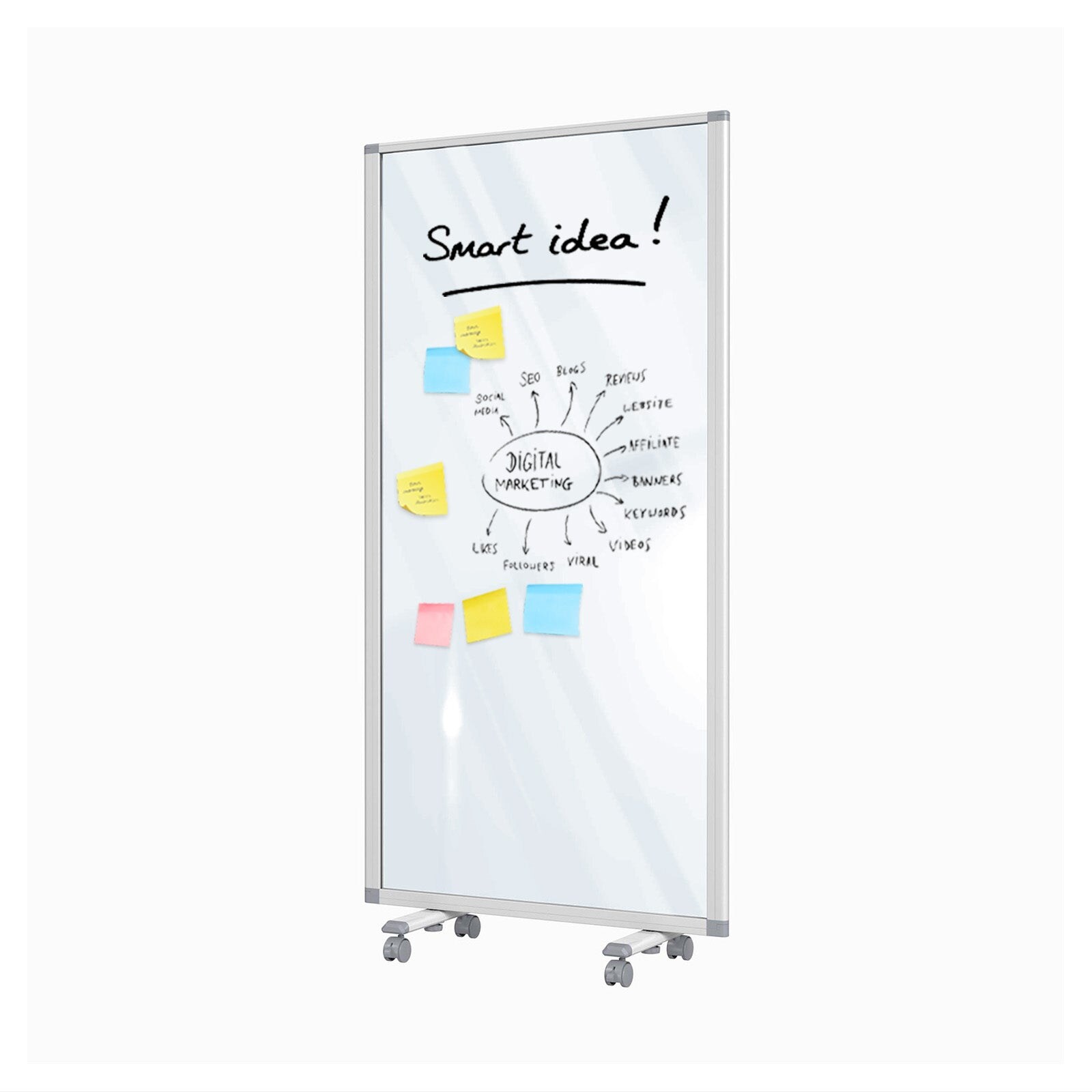 Master of Boards Mobile Trennwand Präsentationsboard Transparent 1-teilig