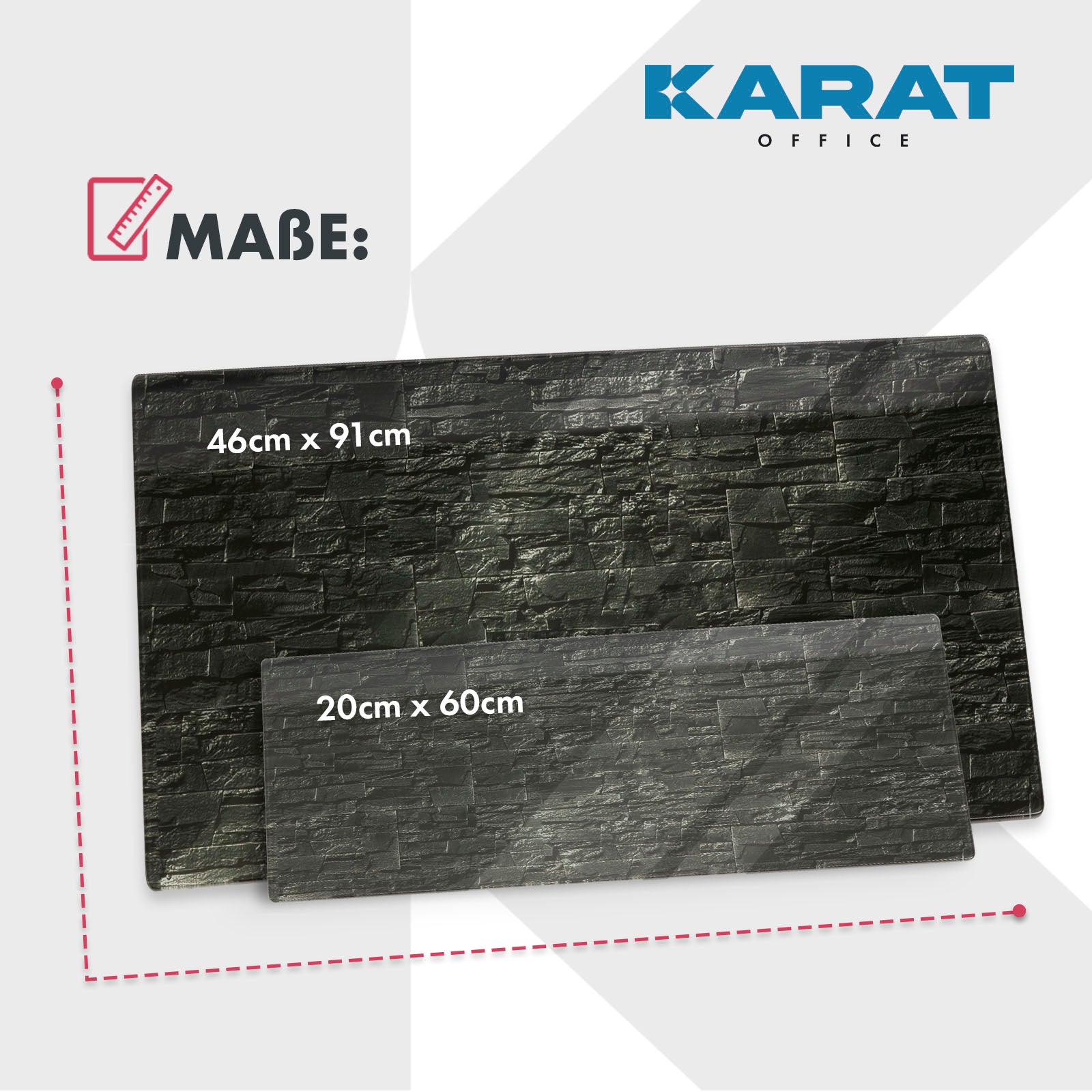 Karat office Design-Glas-Memoboard | Stone | Schwarz - Bild 1