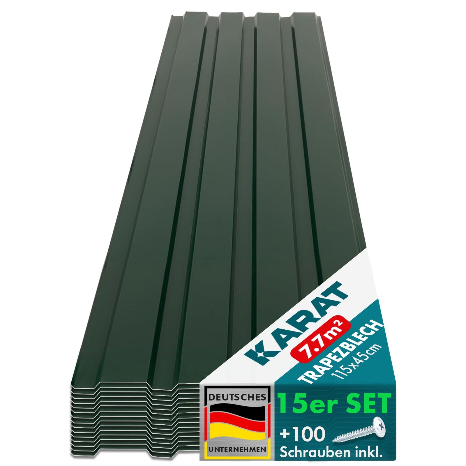 Karat homeliving Trapezblech Wand- & Dachverkleidung Profilblech Grün 15 Stück