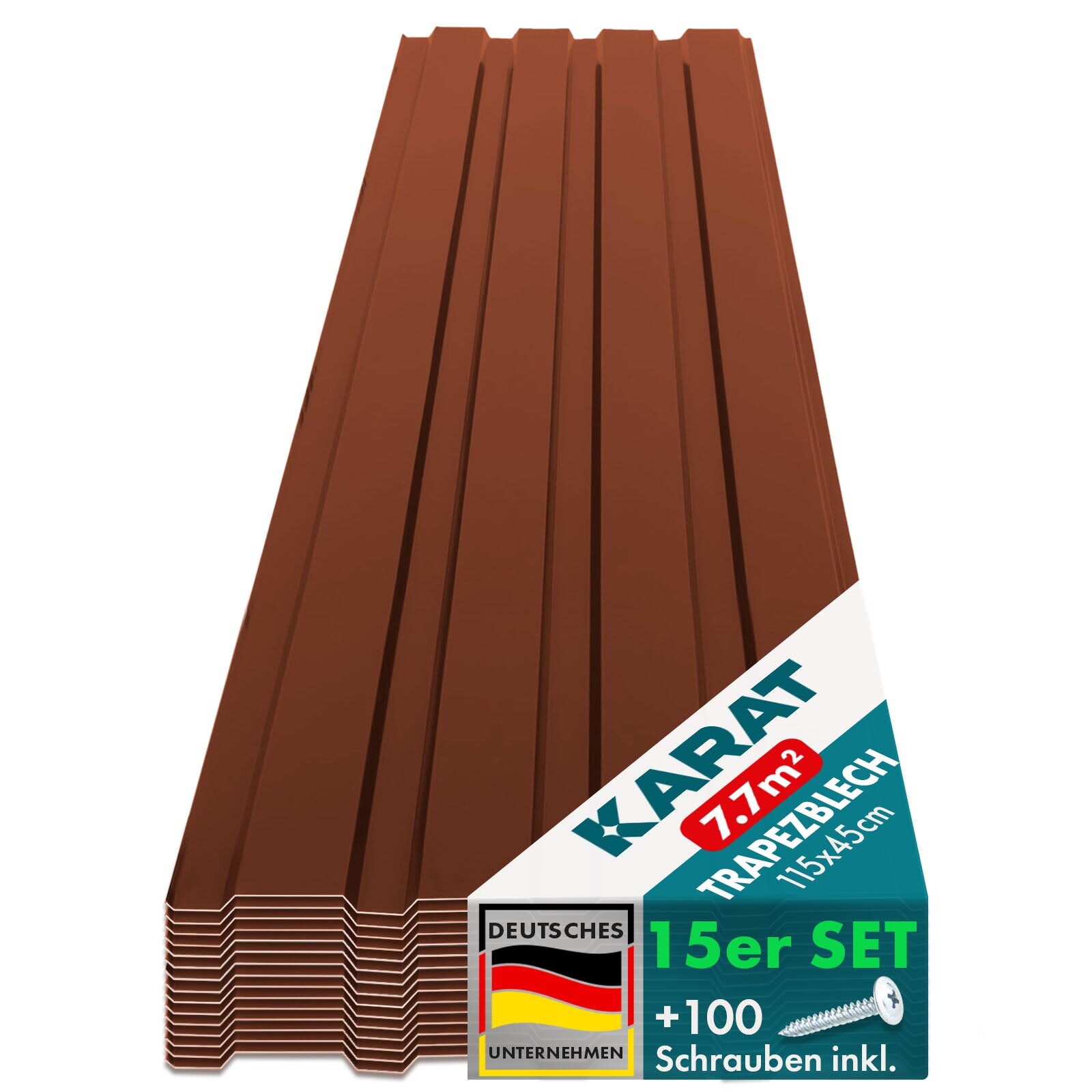 Karat homeliving Trapezblech Wand- & Dachverkleidung Profilblech Braun 15 Stück