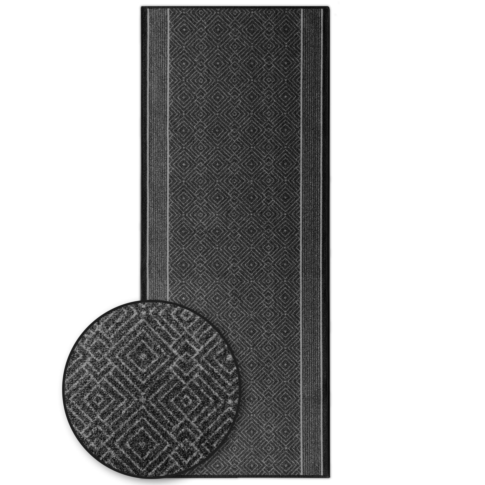 Karat homeliving Teppich-L&auml;ufer auf Ma&szlig; | Olymp | Anthrazit - Bild 1