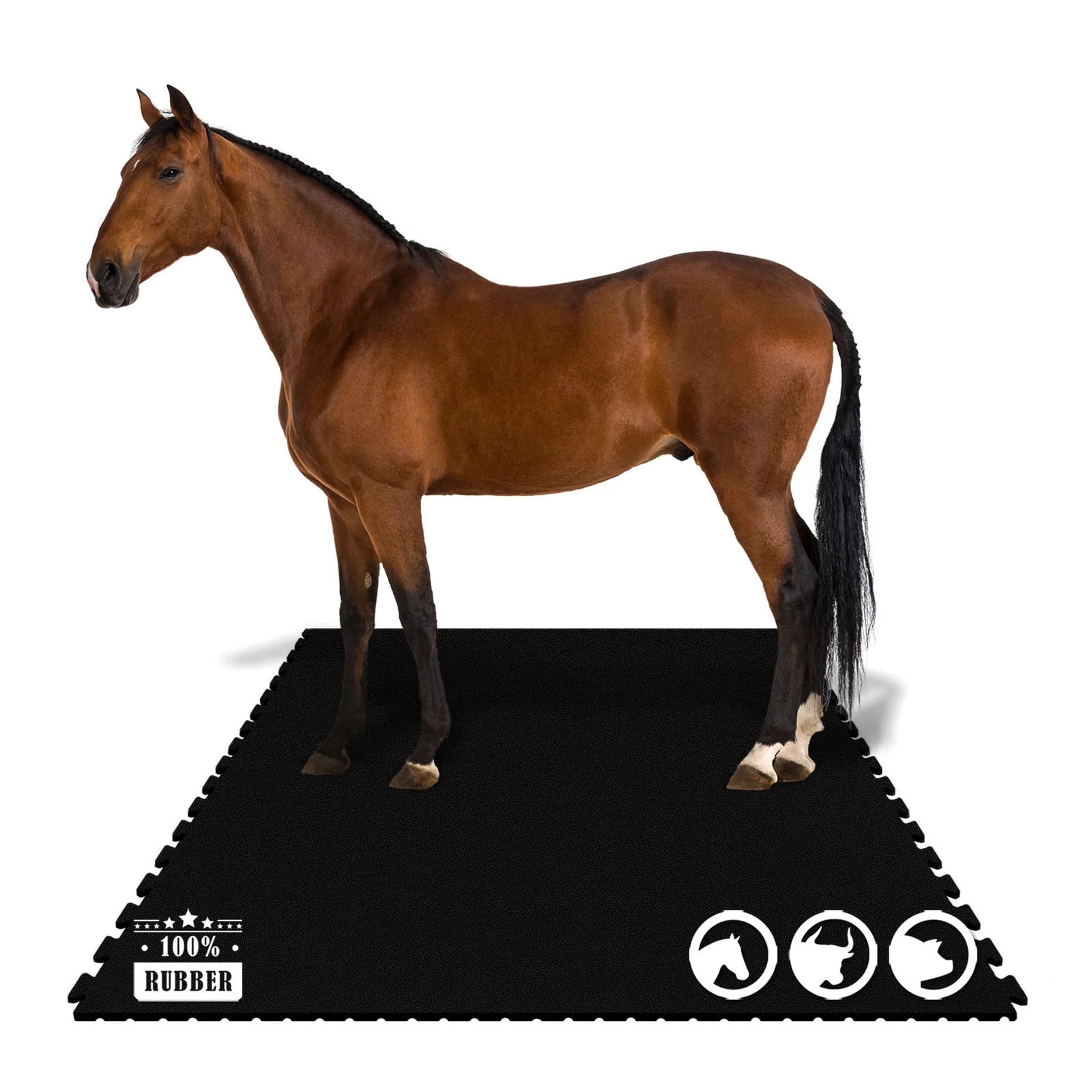 etm Puzzle-Stallmatte aus Gummi Pontiac | Stallboden | 122 x 182 cm - Bild 1