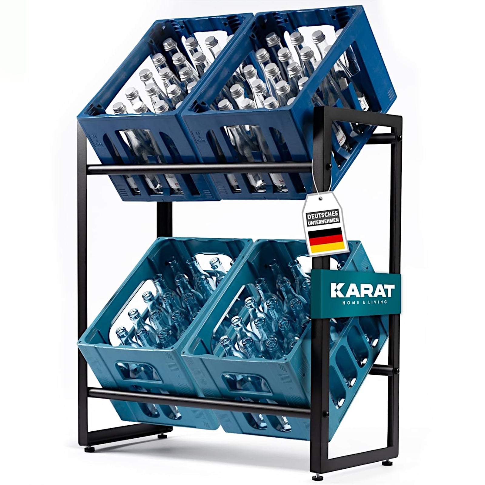 Karat homeliving Flaschenkastenst&auml;nder Kenji | Schwarz - Bild 1